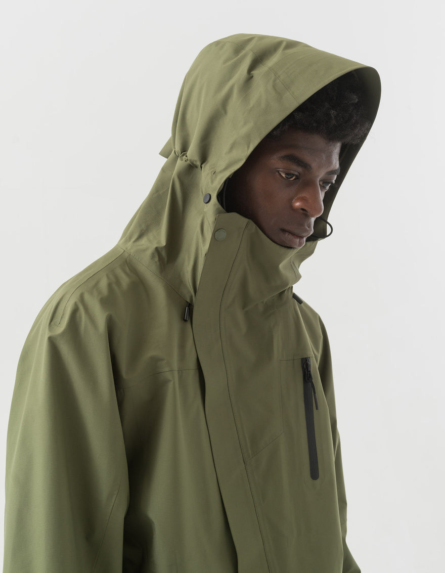 7185 Waterproof 3L Asym Storm Parka Olive OG-107F
