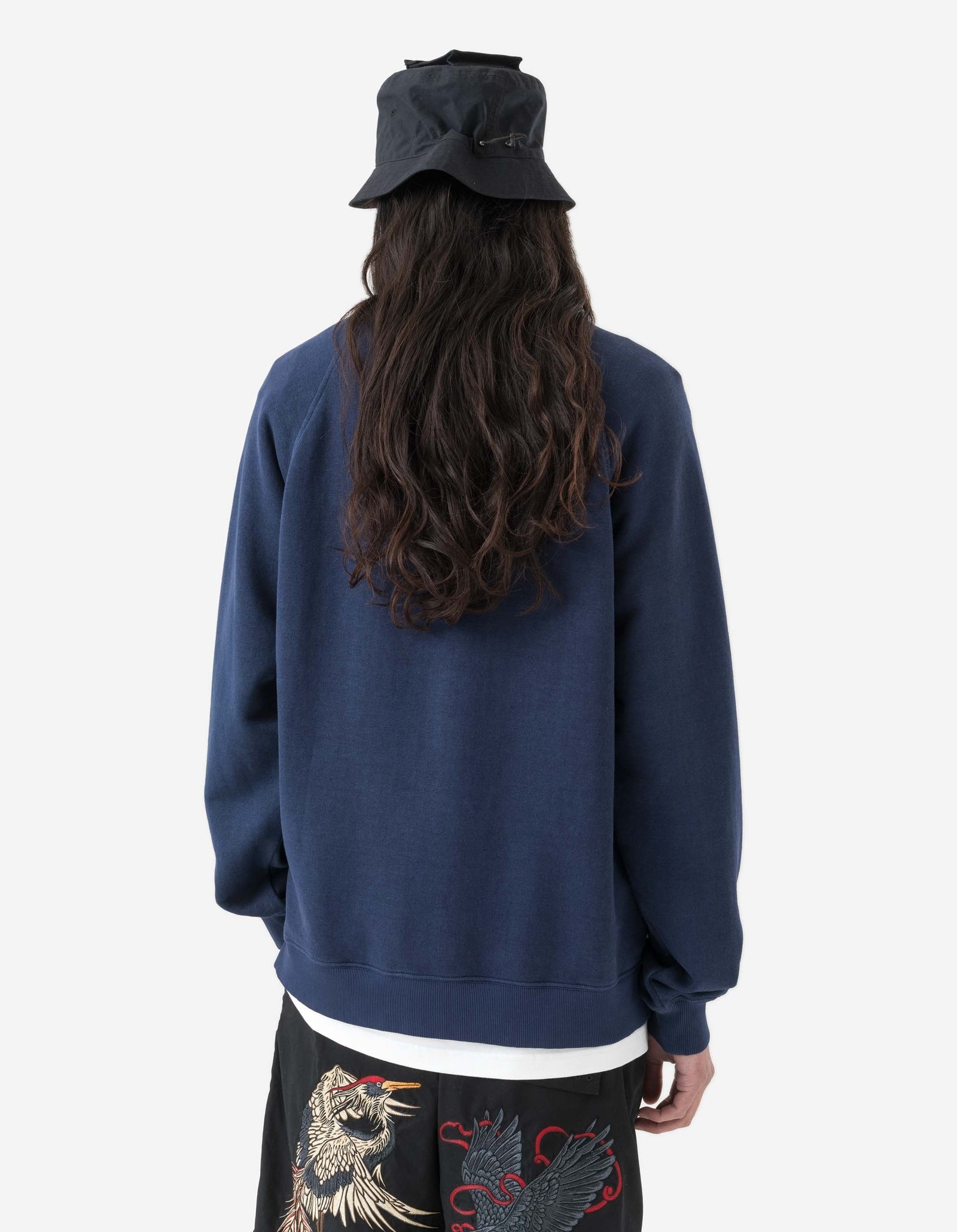 6002 Asym Monk Organic Crew Sweat Navy Blueprint
