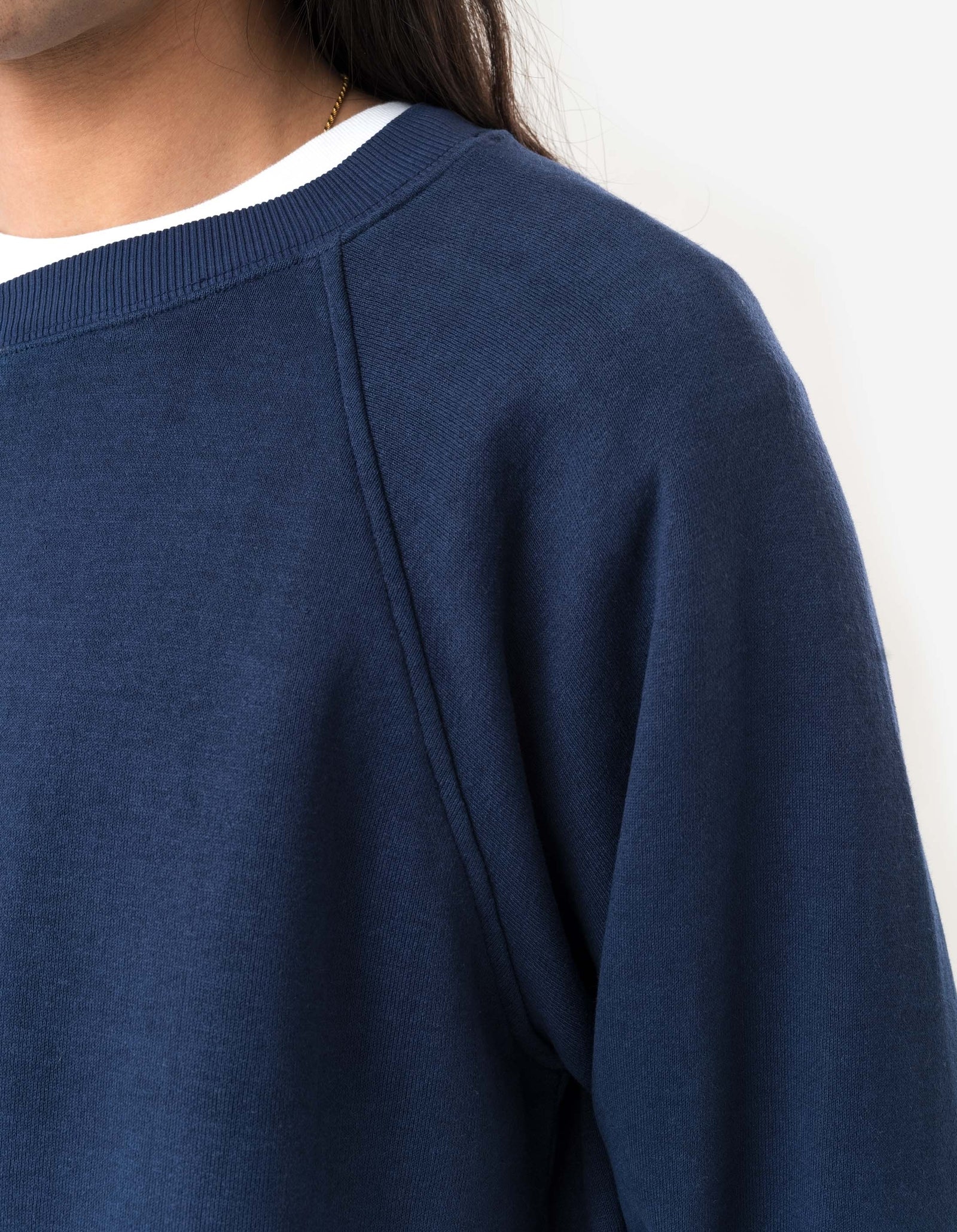 6002 Asym Monk Organic Crew Sweat Navy Blueprint