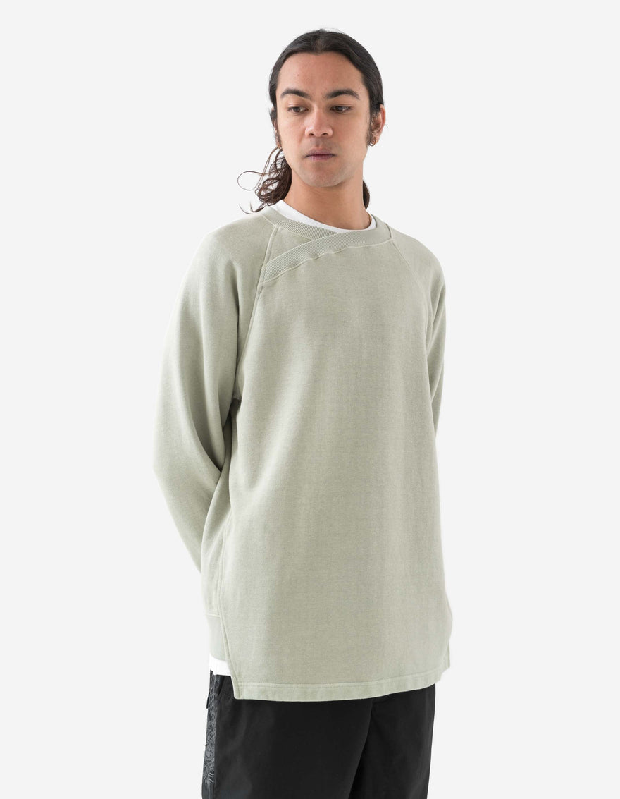 6002 Asym Monk Organic Crew Sweat Sage