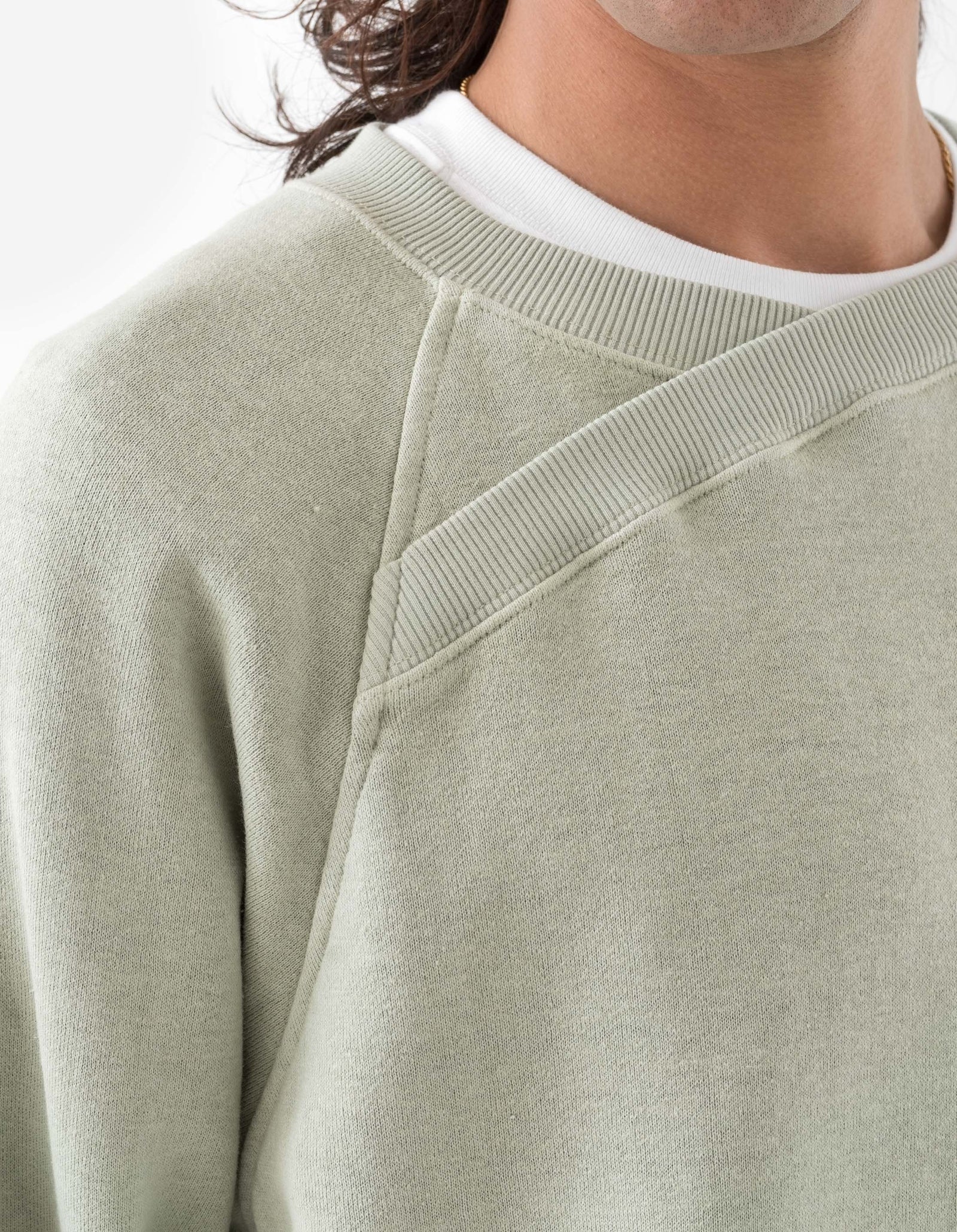 6002 Asym Monk Organic Crew Sweat Sage