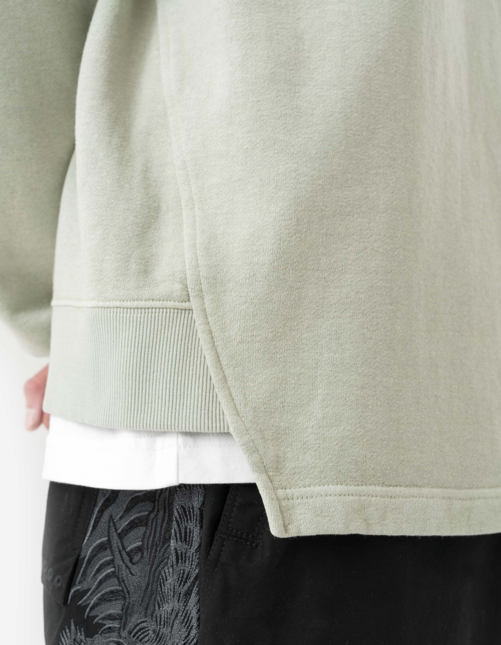 6002 Asym Monk Organic Crew Sweat Sage