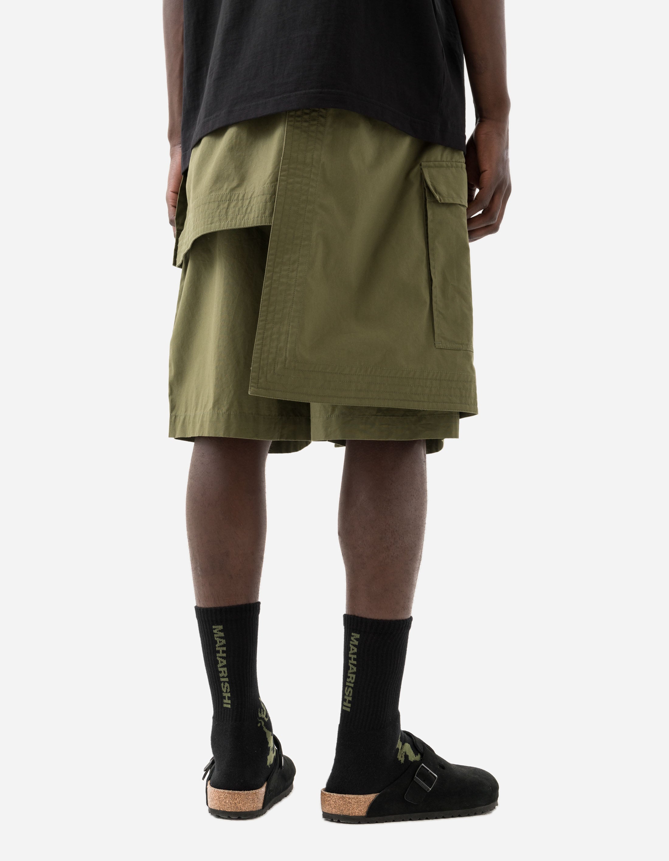 6056 Asym Hakama Shorts Olive OG-107F – Maharishi