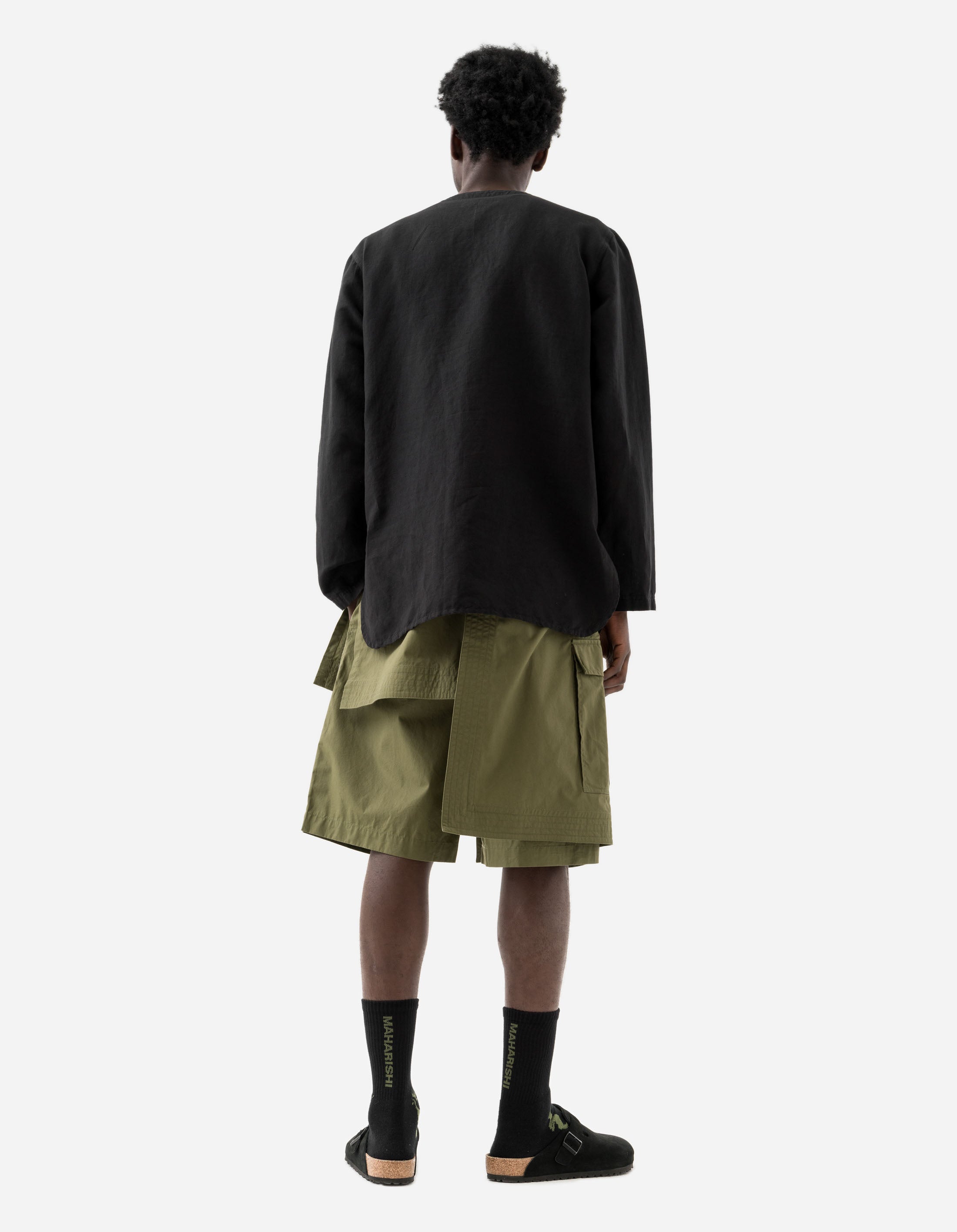 6056 Asym Hakama Shorts Olive OG-107F – Maharishi