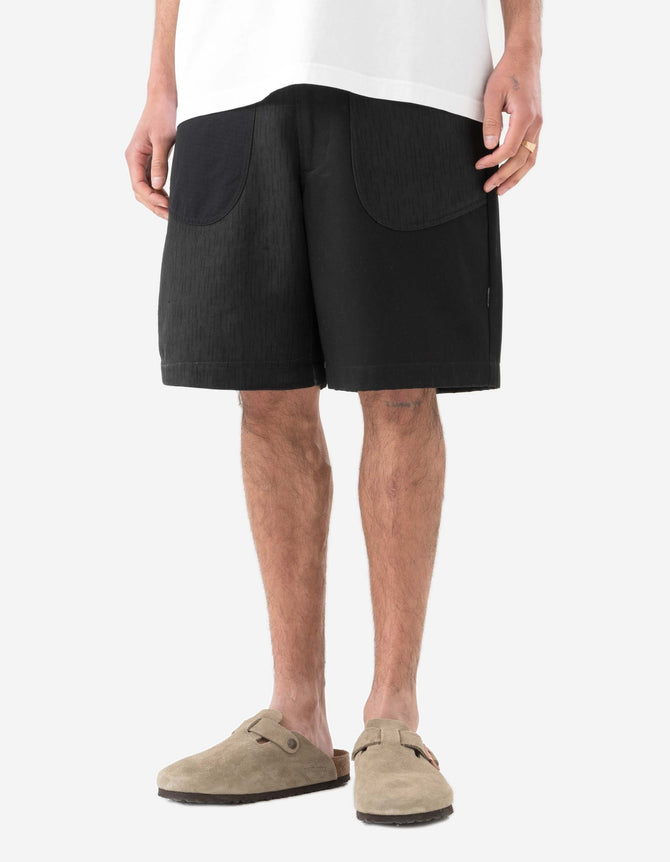 6086 Upcycled Fixed Deck Shorts Black