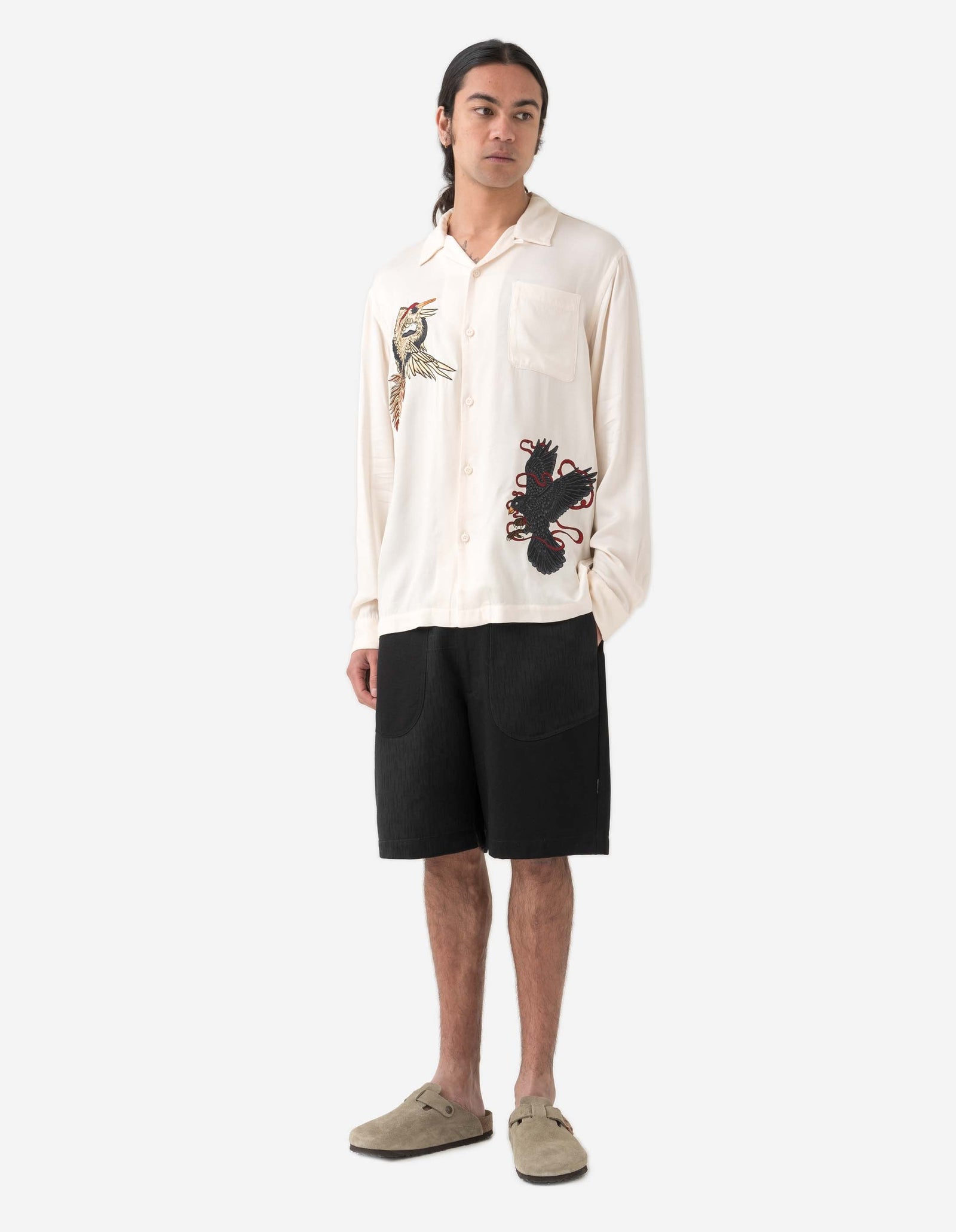 1494 Crow & Heron Camp Collar Shirt Ecru