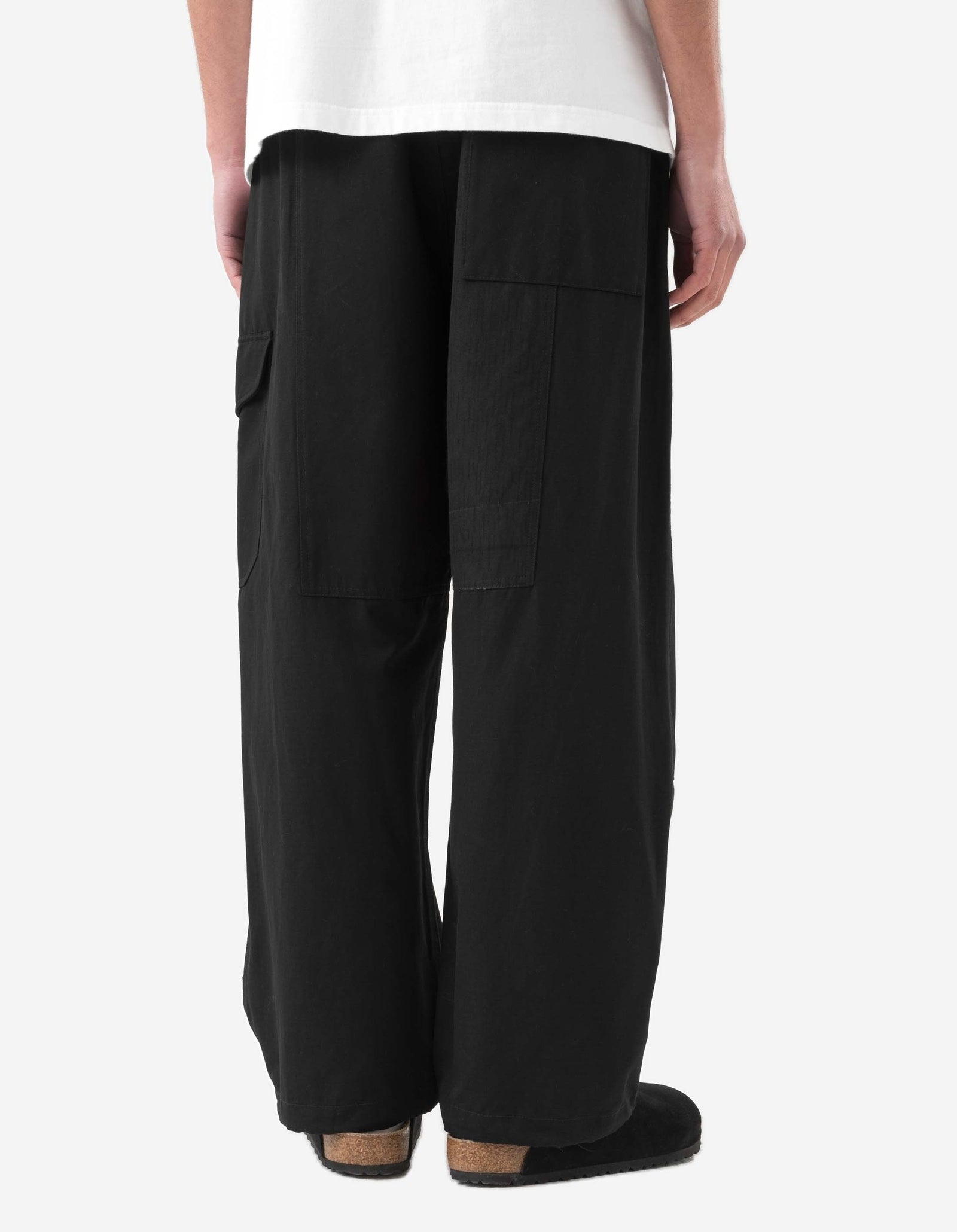 6087 Upcycled Loose Cargo Track Pants Black