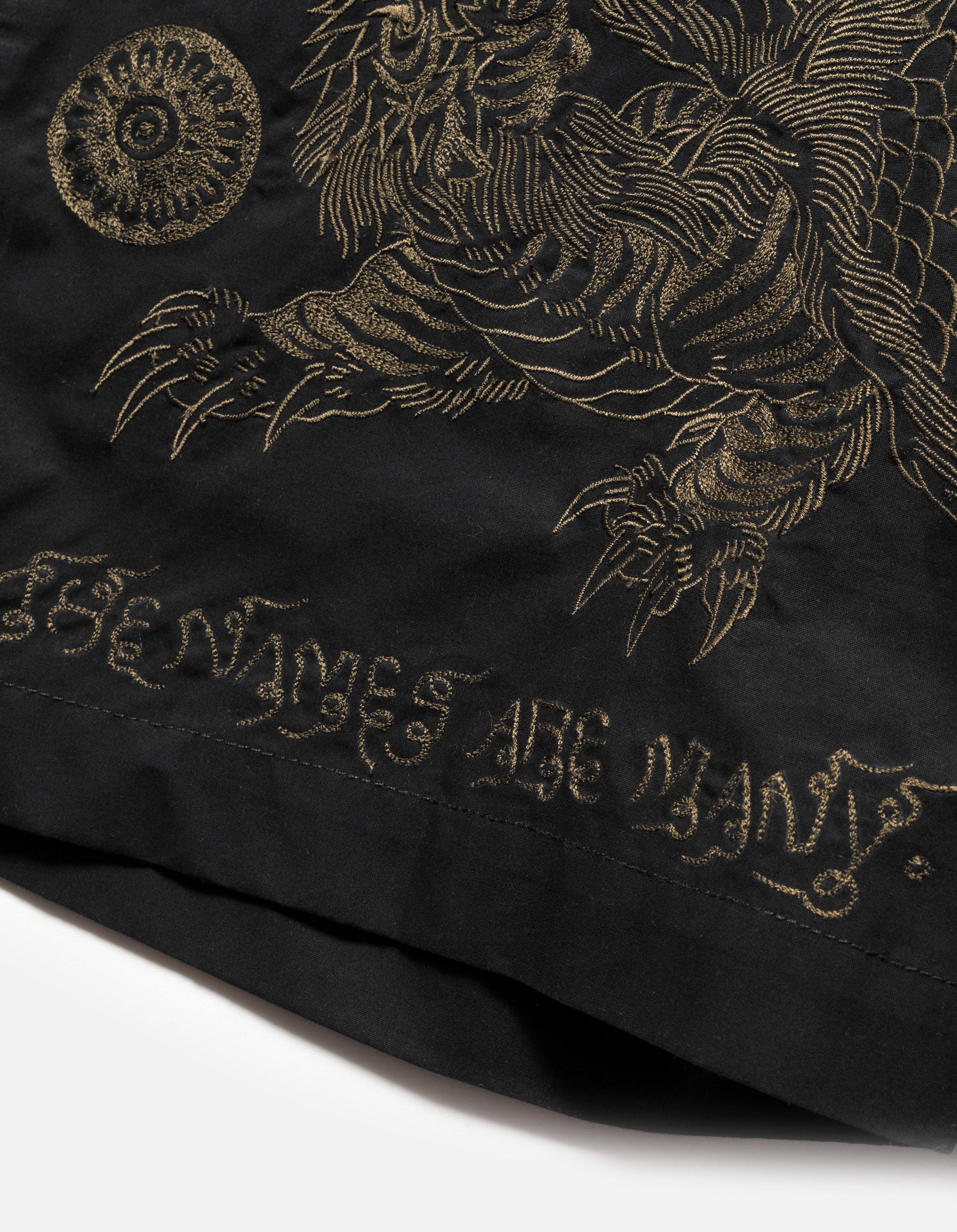 6093 Muay Thai Tiger Dragon Trackshorts Black
