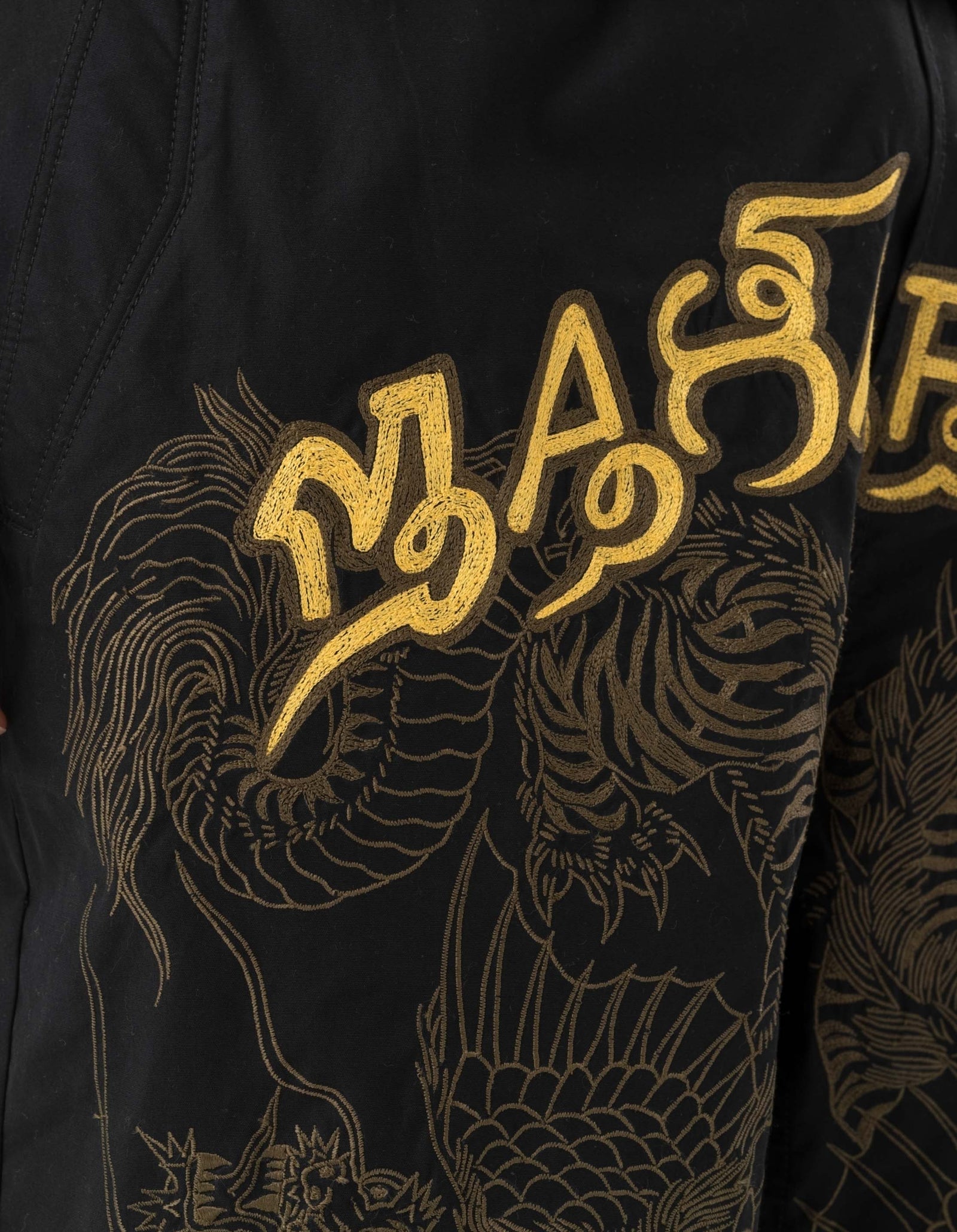 6093 Muay Thai Tiger Dragon Trackshorts Black