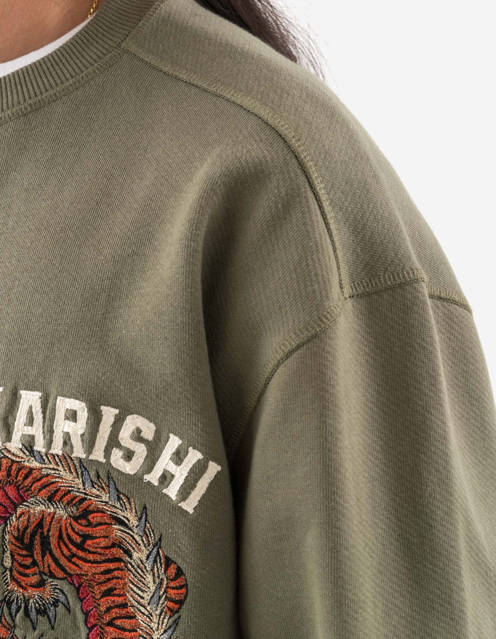 6097 Tiger Dragon Tour Crew Sweat Olive OG-107F