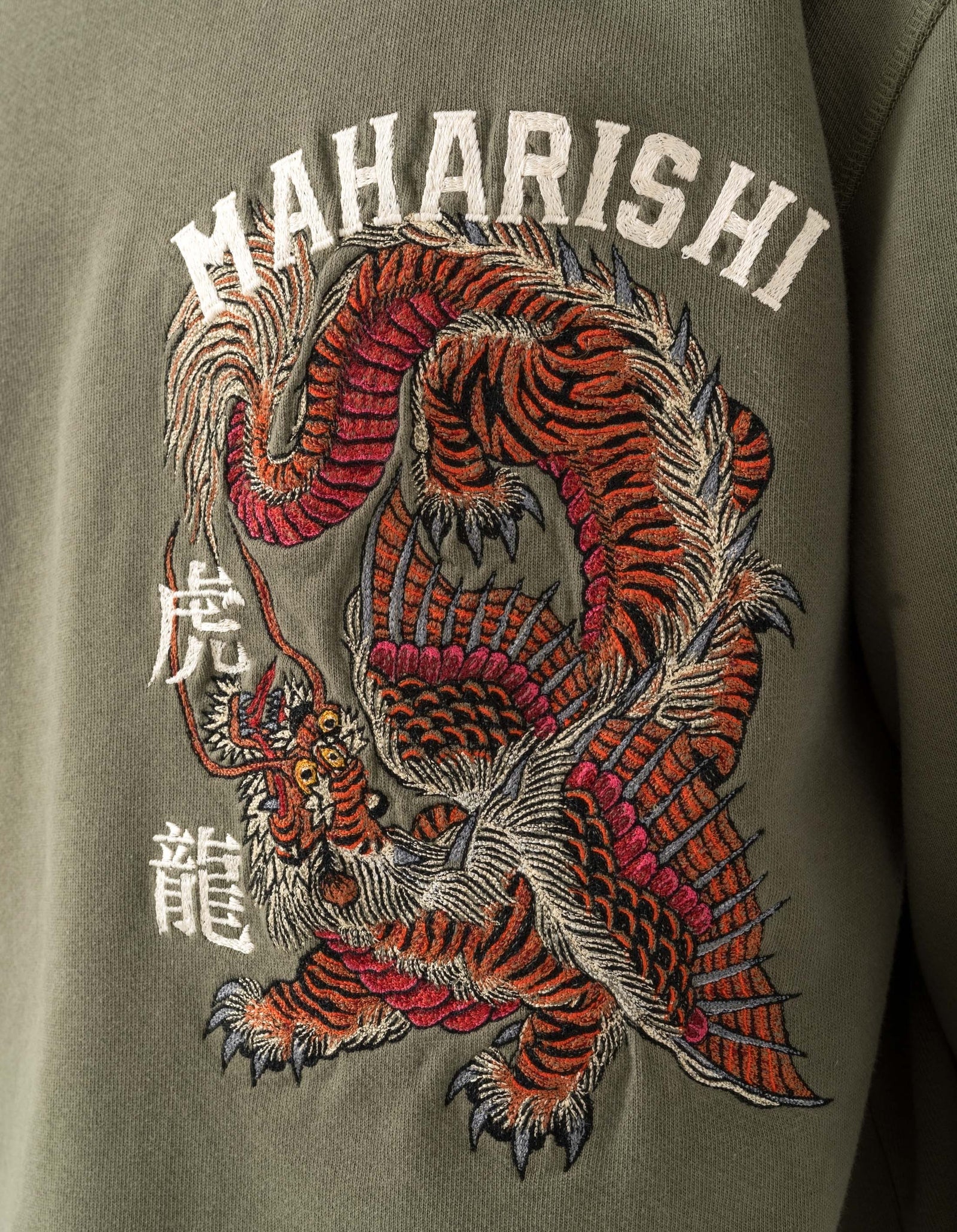 6097 Tiger Dragon Tour Crew Sweat Olive OG-107F
