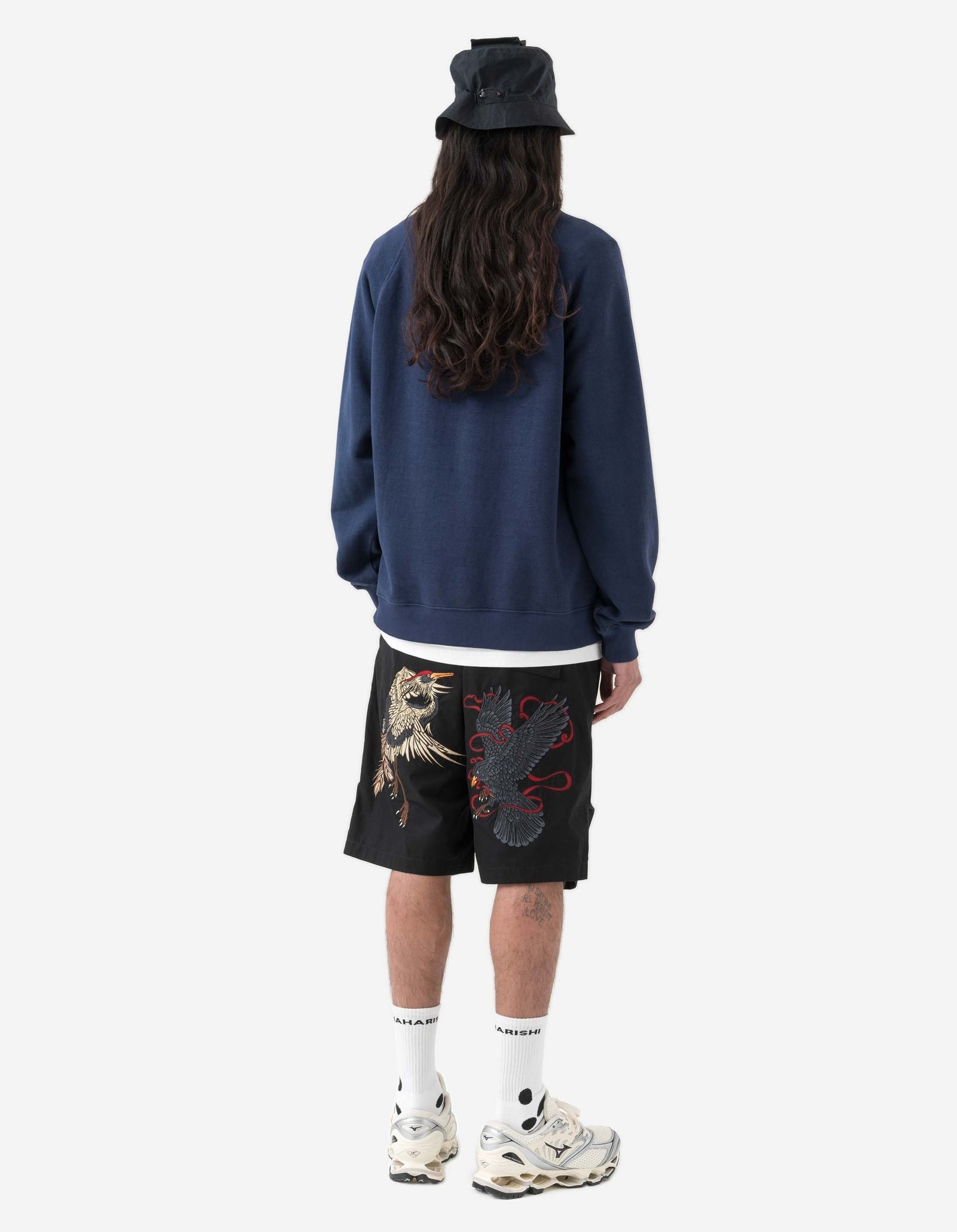 6002 Asym Monk Organic Crew Sweat Navy Blueprint