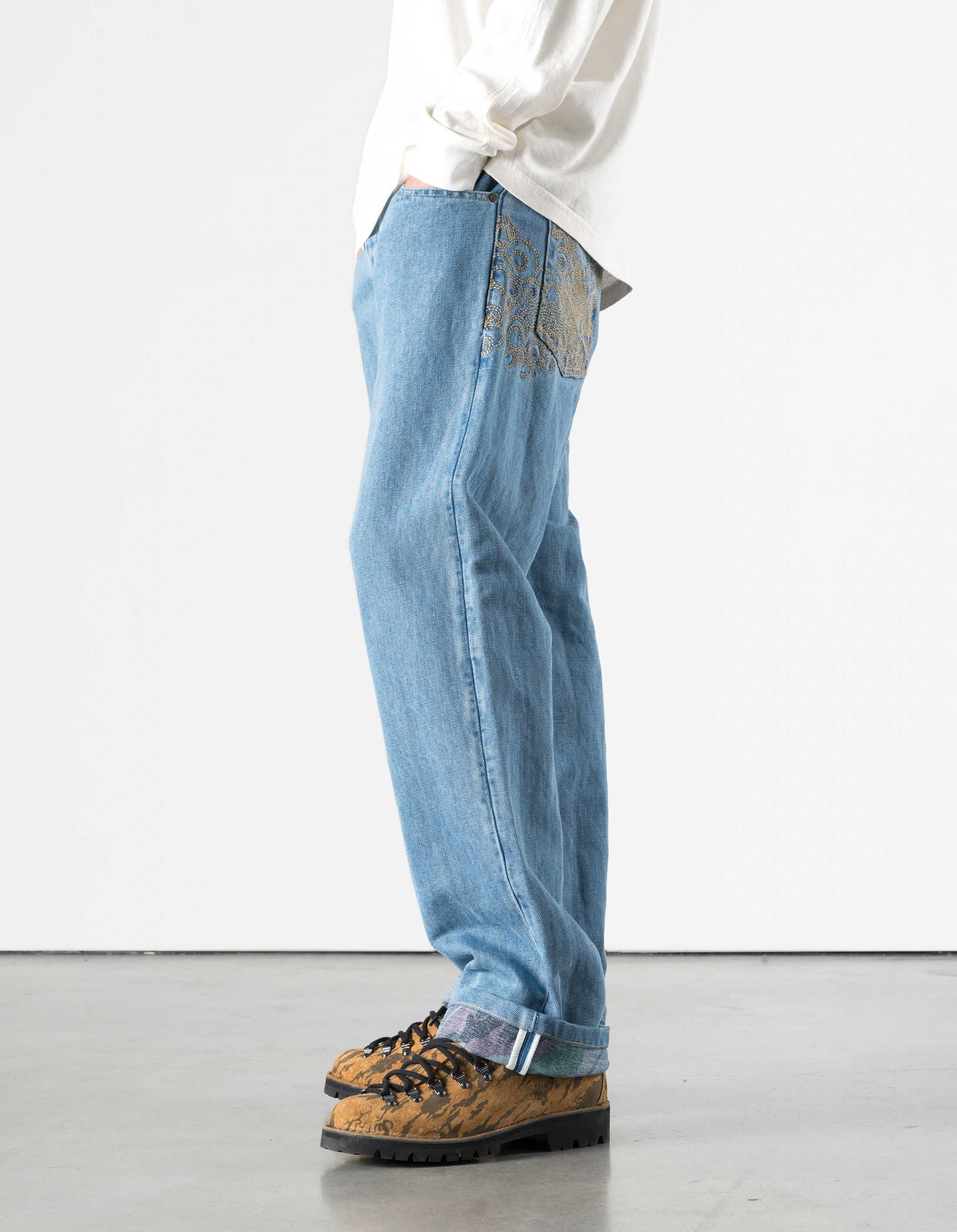 7383 Rising Dragon Hemp Jeans Washed Indigo – Maharishi