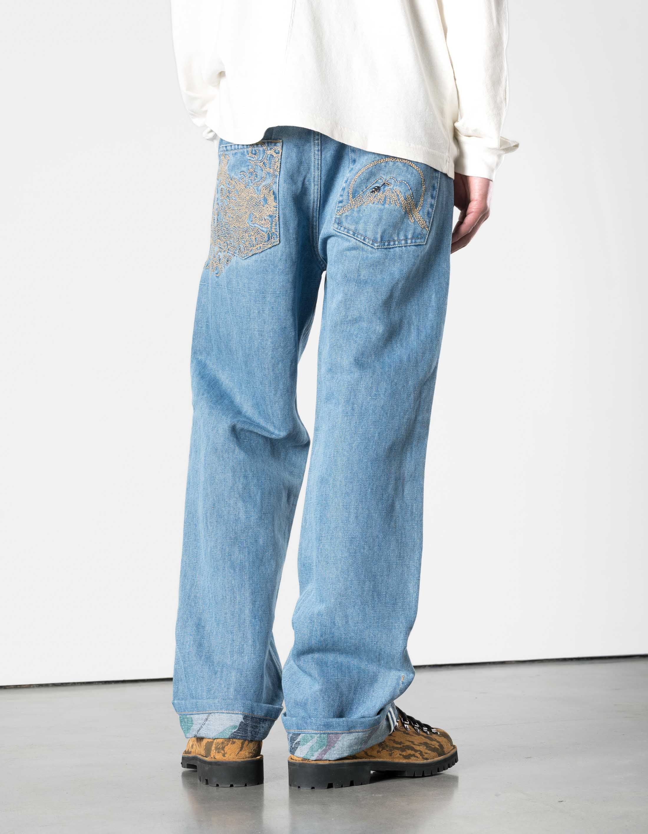 7383 Rising Dragon Hemp Jeans Washed Indigo – Maharishi