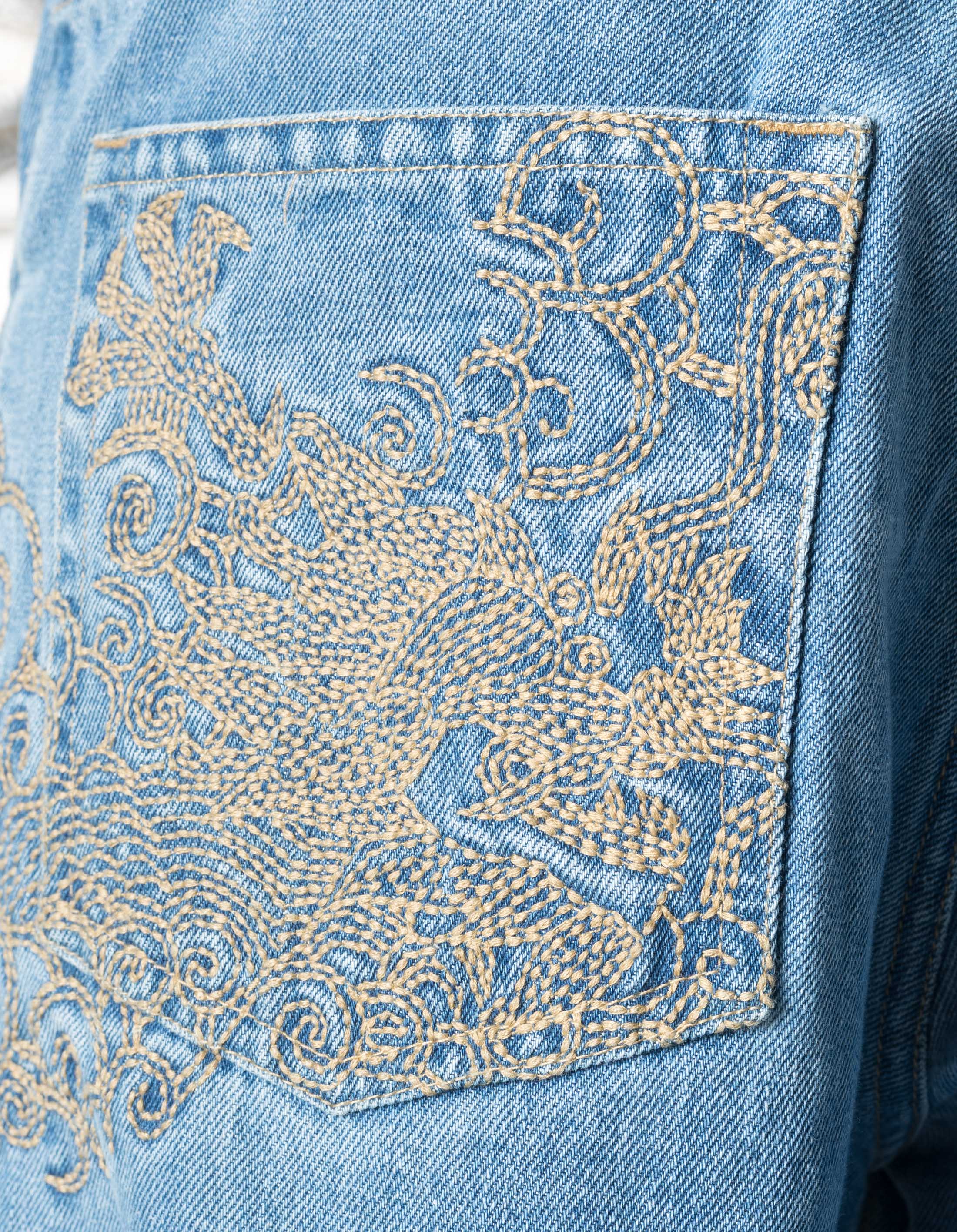 7383 Rising Dragon Hemp Jeans Washed Indigo – Maharishi