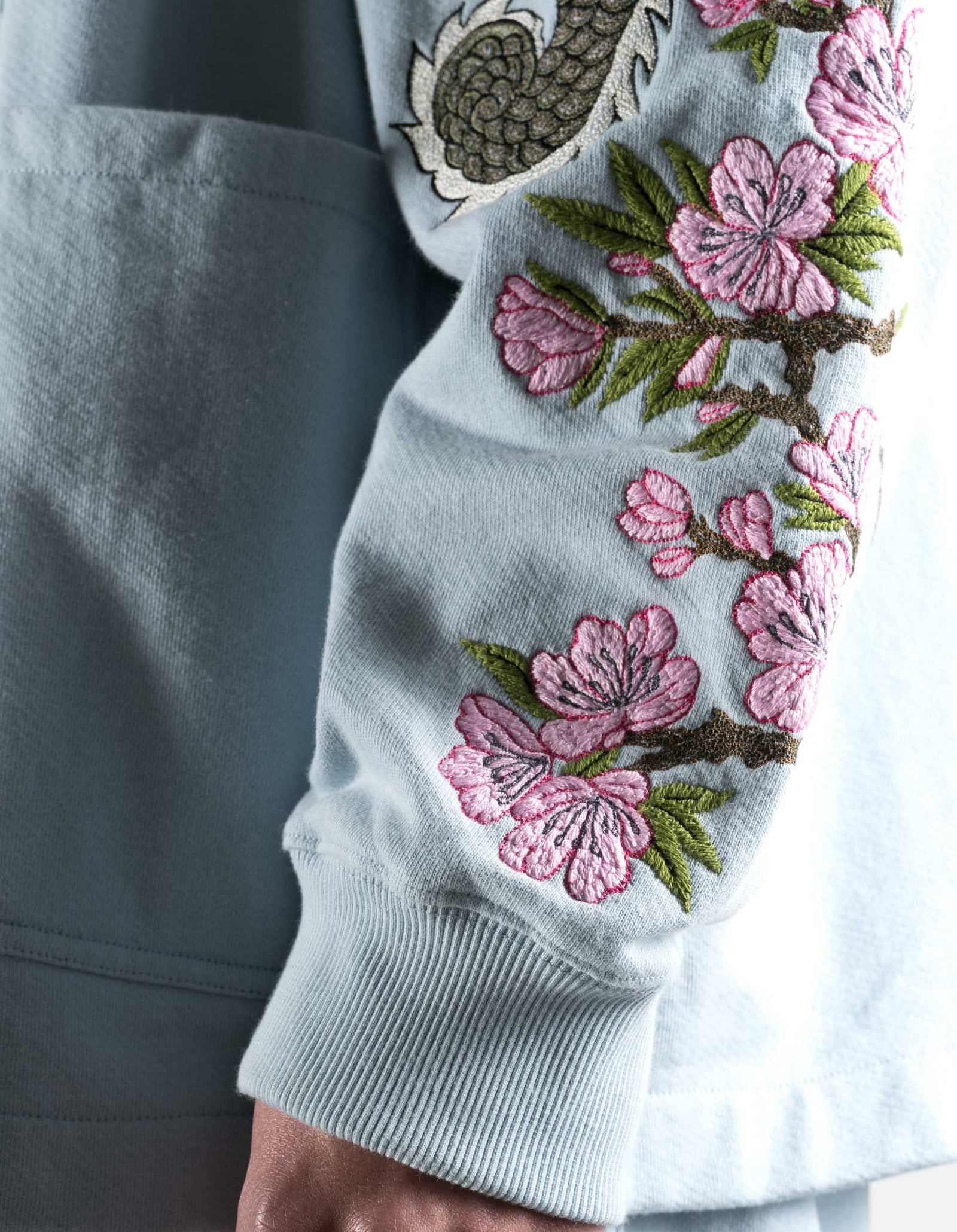 7361 Sakura Serenity Sweat Kimono Light Blue