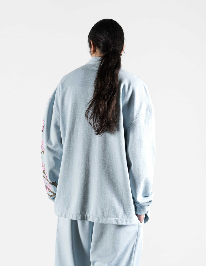 7361 Sakura Serenity Sweat Kimono Light Blue