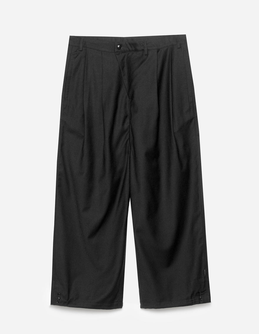 7312 Maha Asym Linen Pleated Pants Black