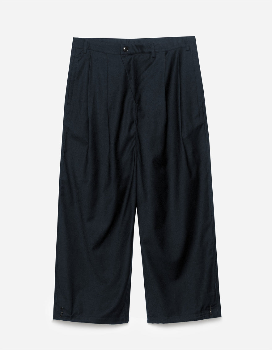 7312 Maha Asym Linen Pleated Pants Navy