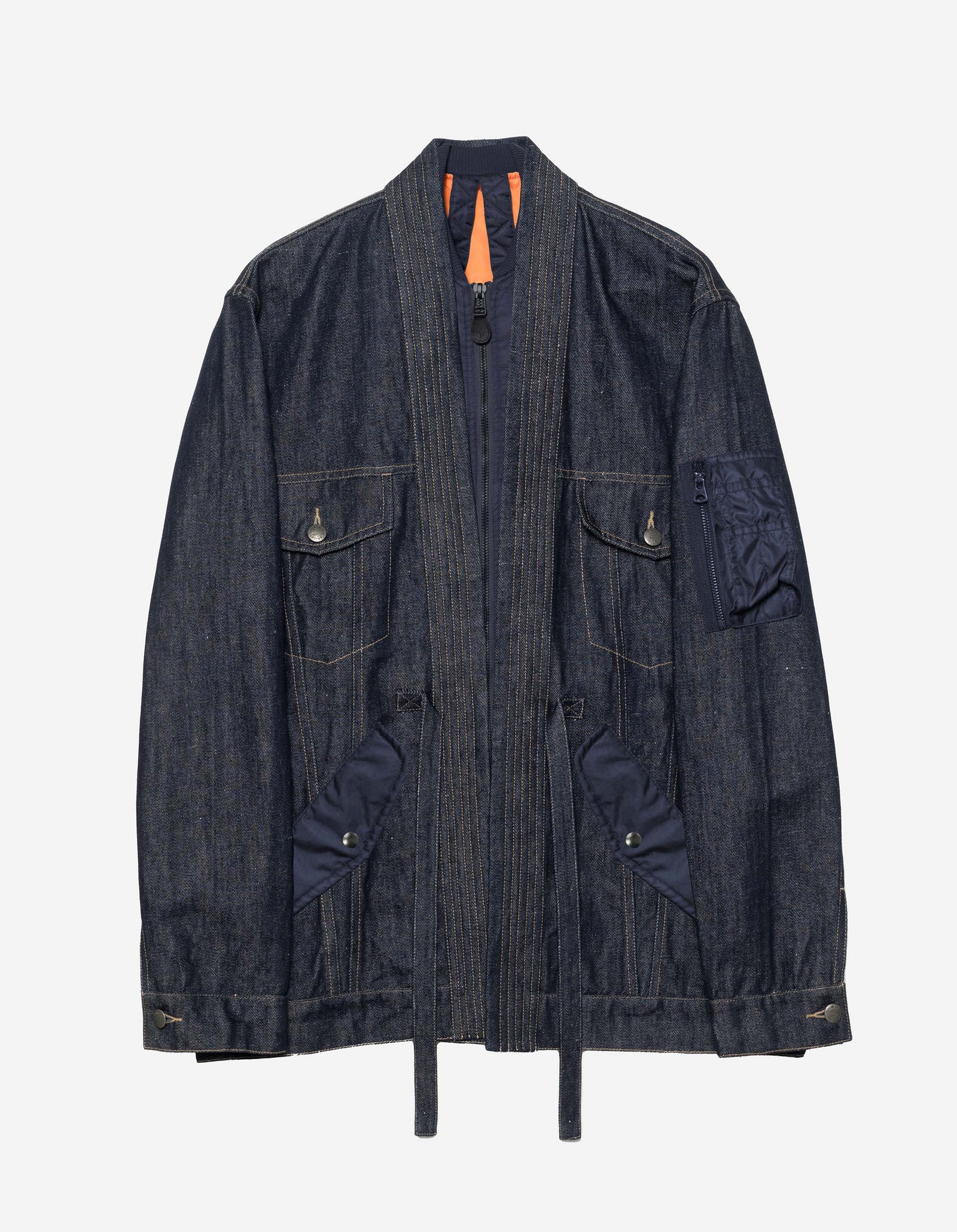 7314 L2-B Hemp Denim Trucker Kimono Indigo