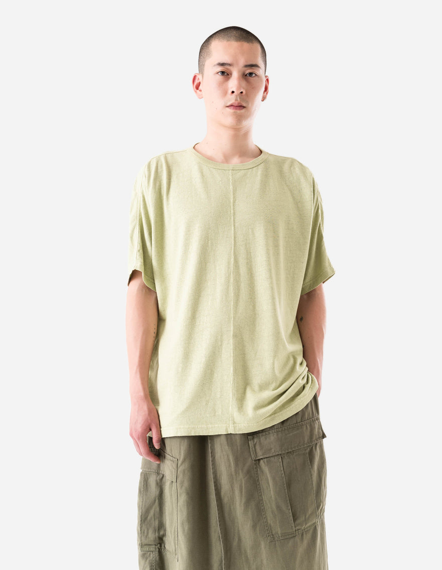 5234 Hemp Cross Loose S/S T-Shirt Moss Green