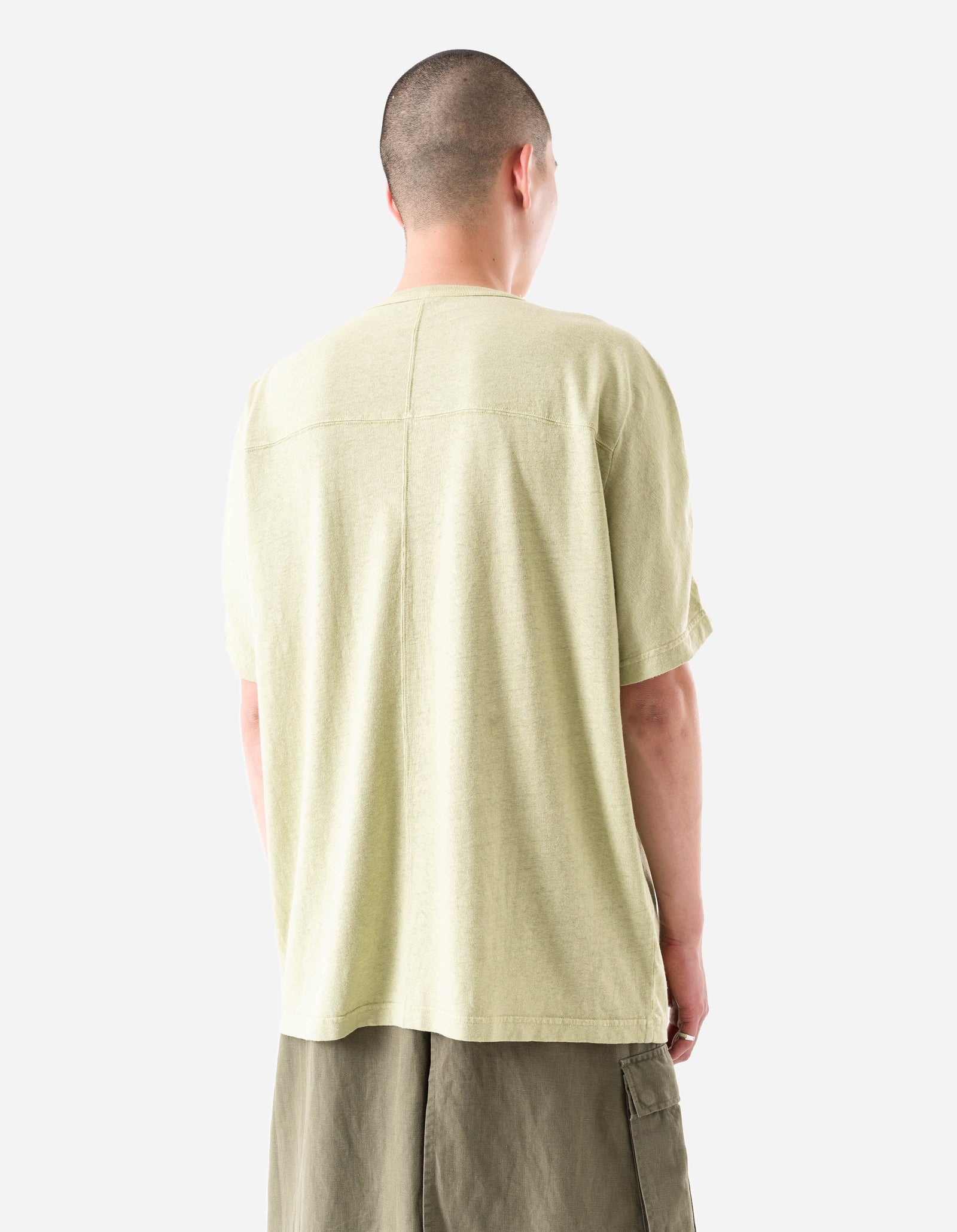 5234 Hemp Cross Loose S/S T-Shirt Moss Green