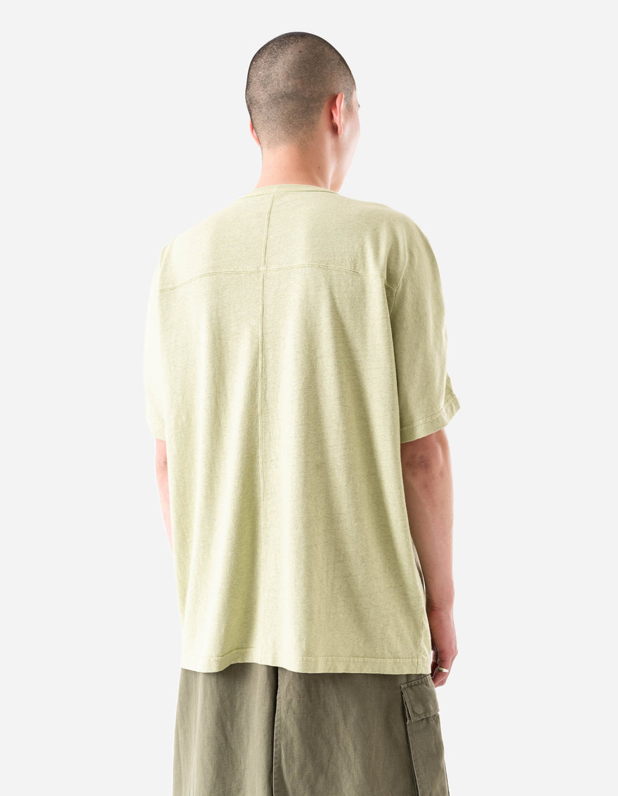5234 Hemp Cross Loose S/S T-Shirt Moss Green