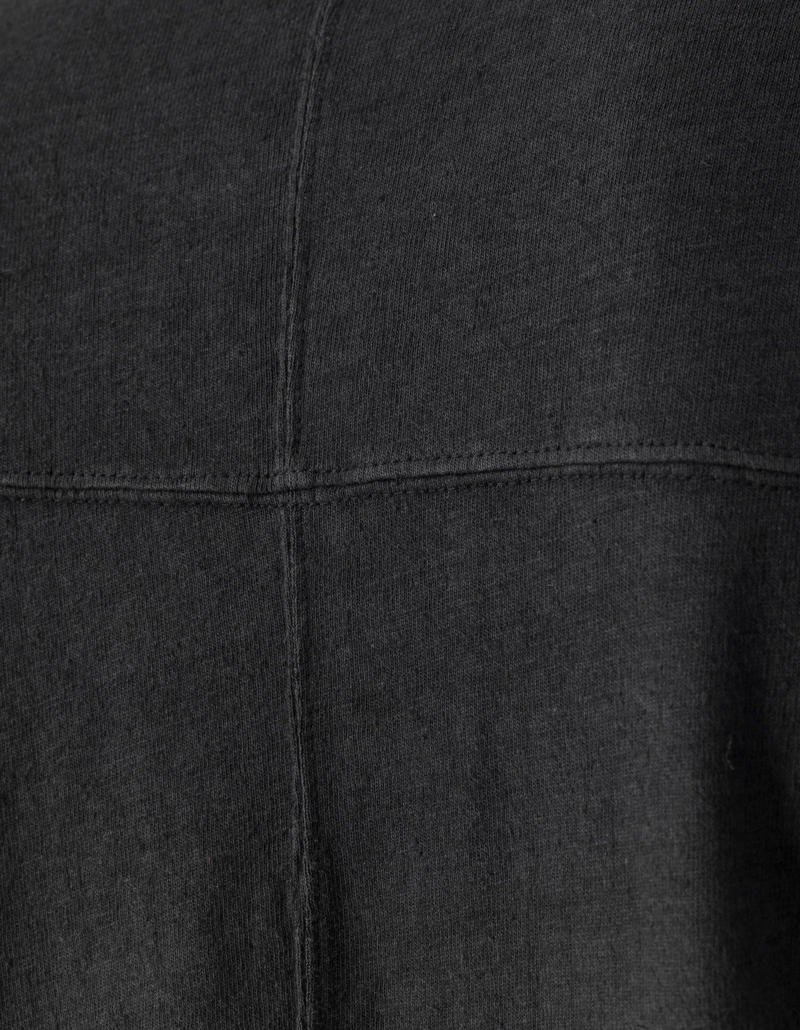 Cross seam detail of a Maharishi Hemp Long sleeve T-Shirt in Black