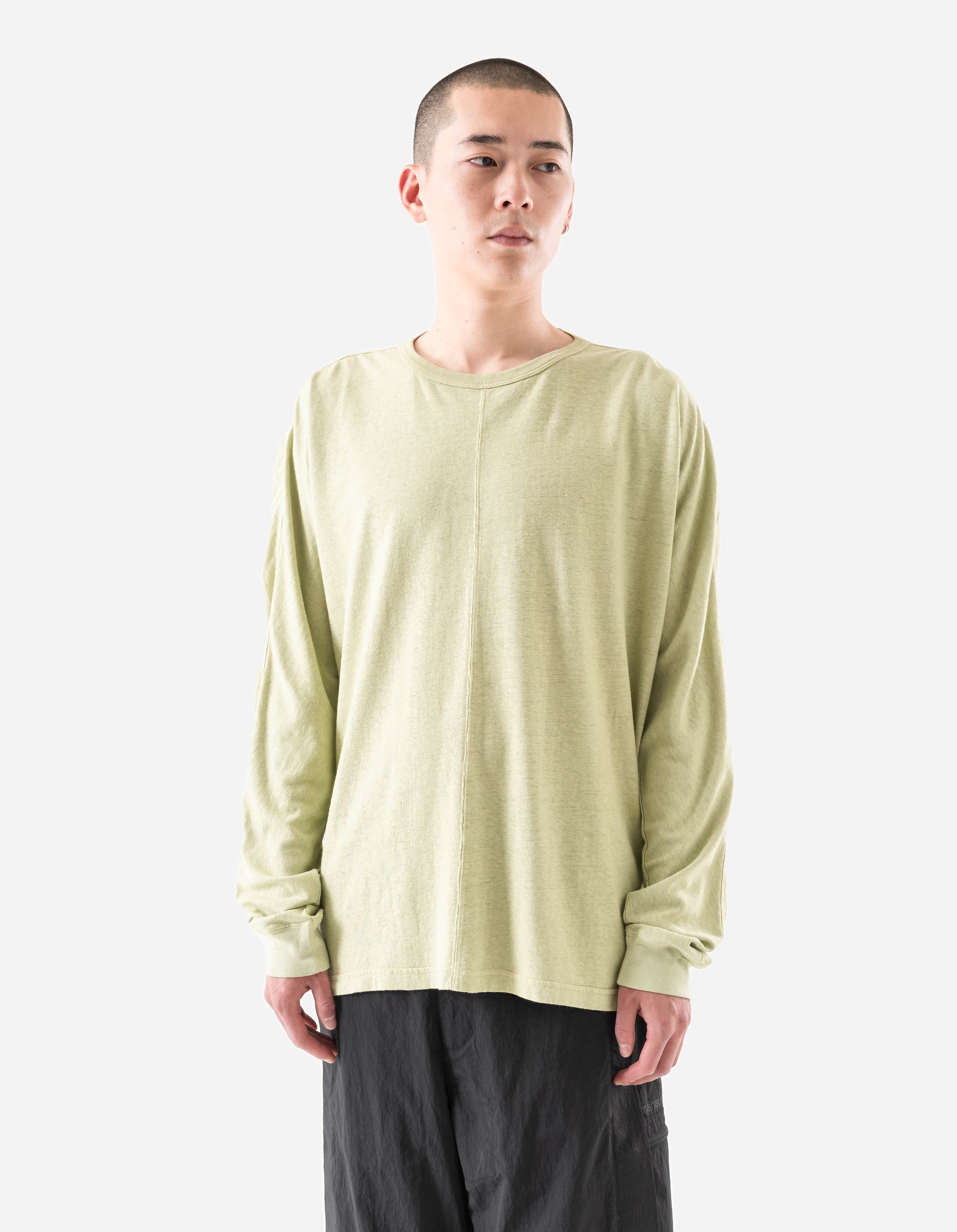 5245 Hemp Cross Loose L/S T-Shirt Moss Green – Maharishi