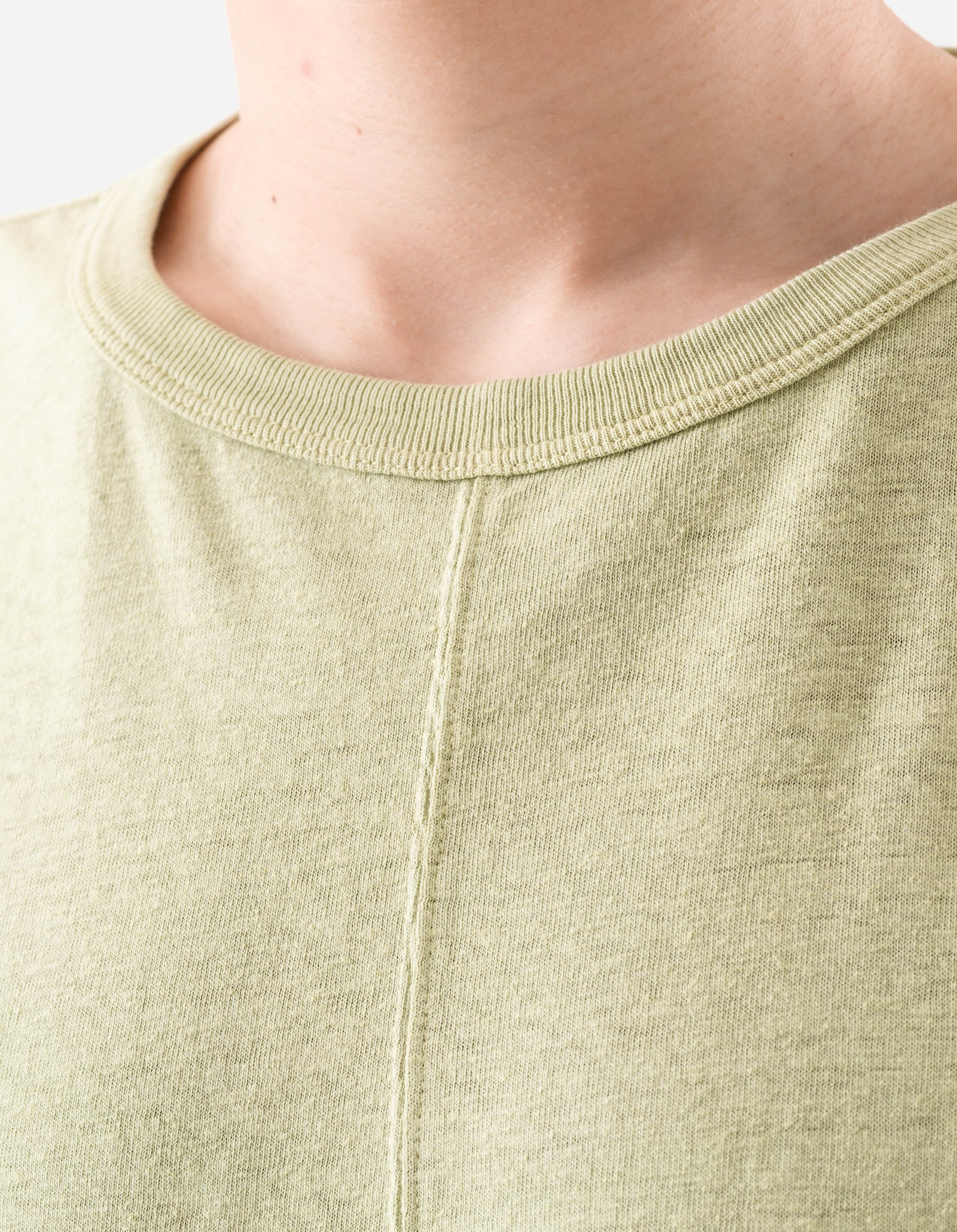 5245 Hemp Cross Loose L/S T-Shirt Moss Green