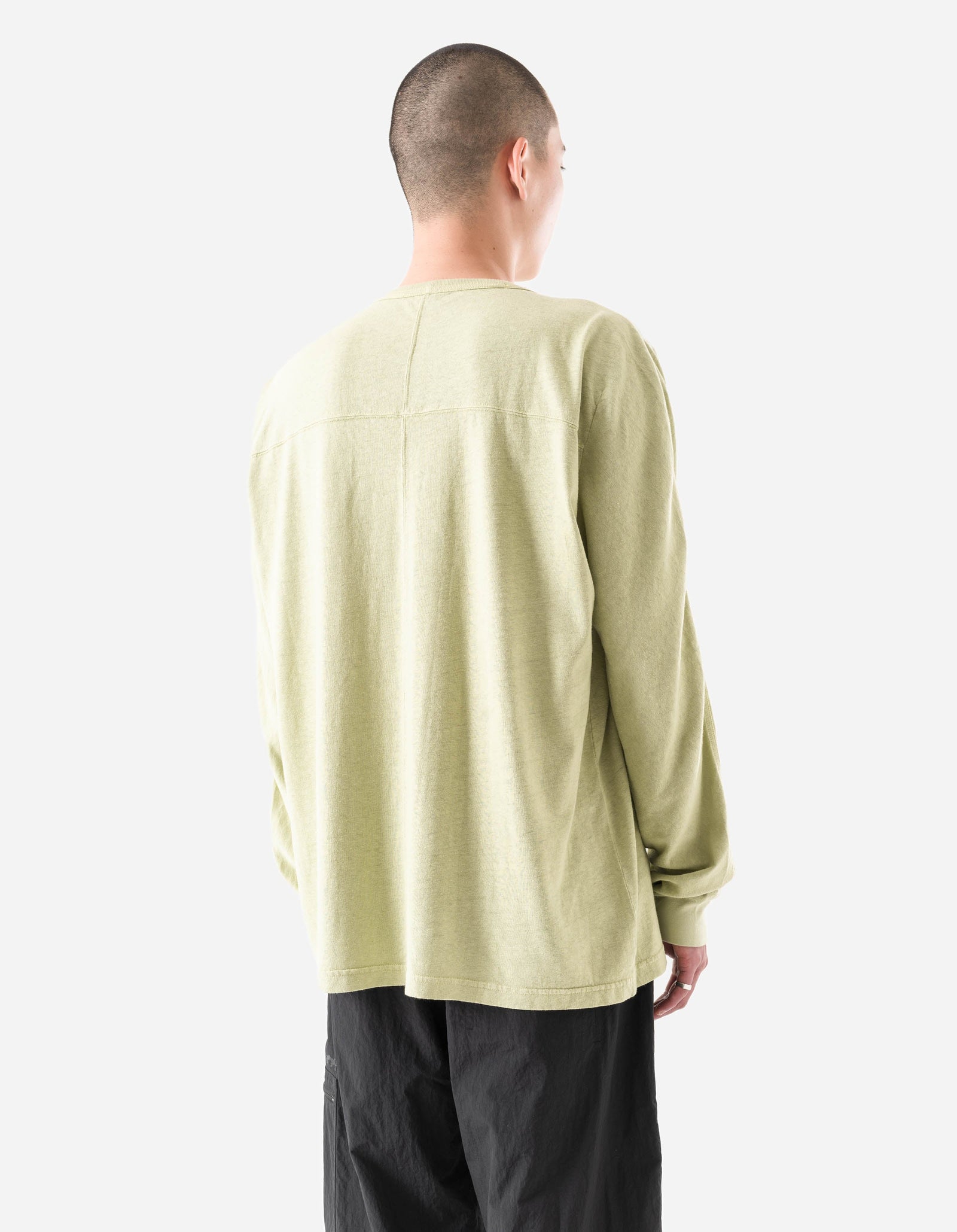 5245 Hemp Cross Loose L/S T-Shirt Moss Green