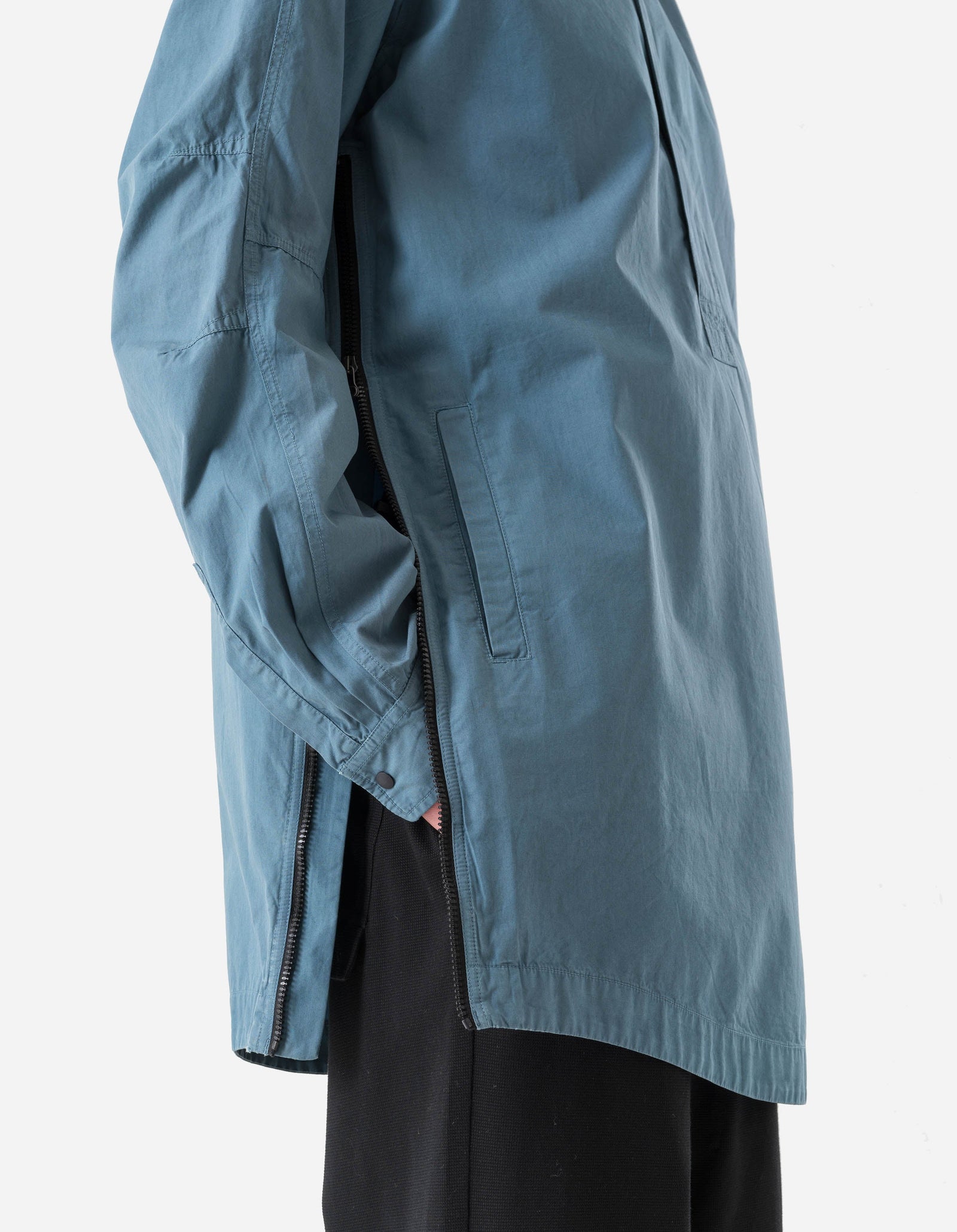 7409 Long Zipped Kurta Shirt Airforce Blue