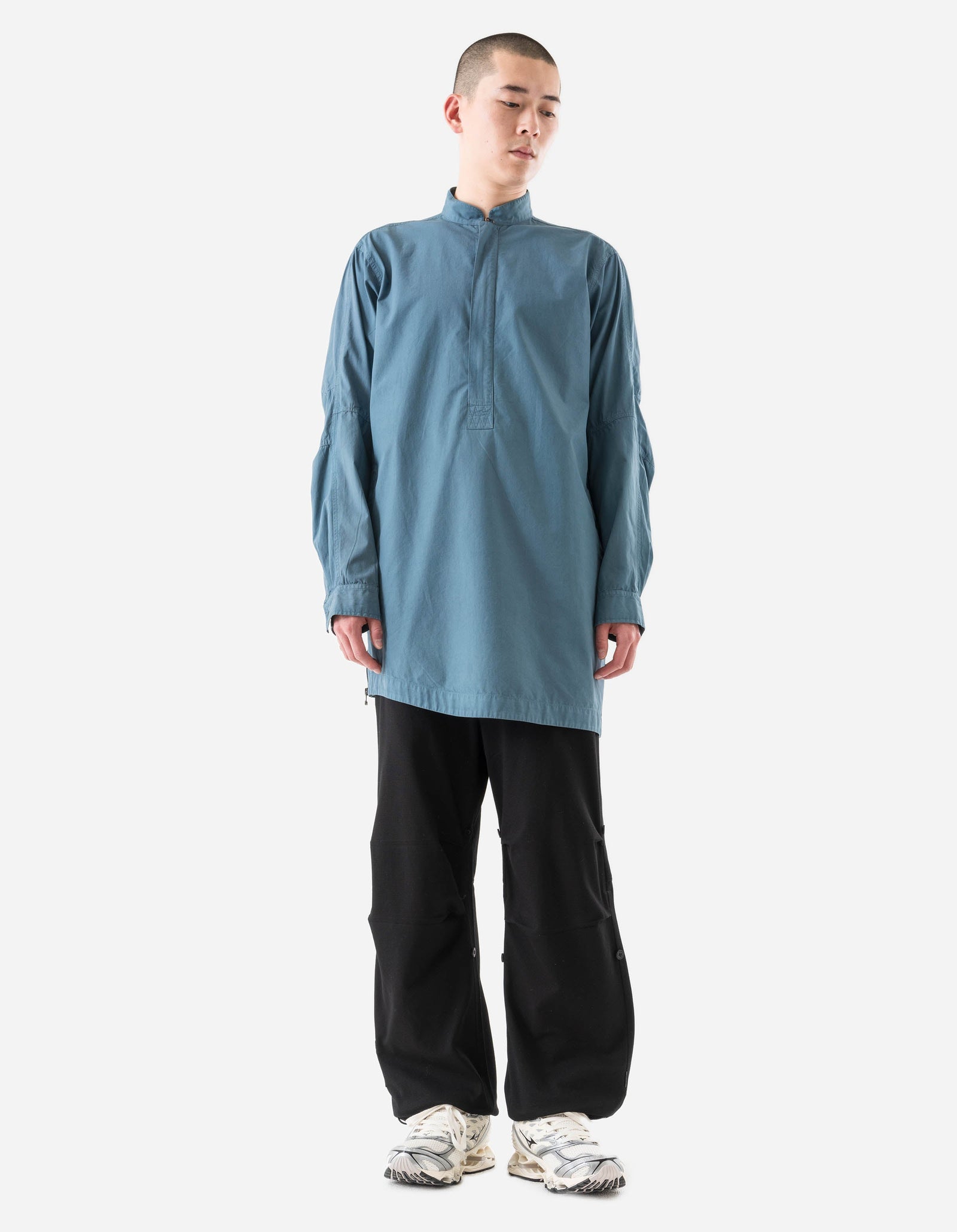 7409 Long Zipped Kurta Shirt Airforce Blue