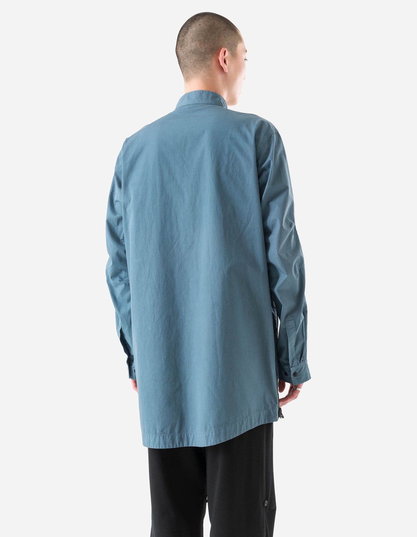 7409 Long Zipped Kurta Shirt Airforce Blue