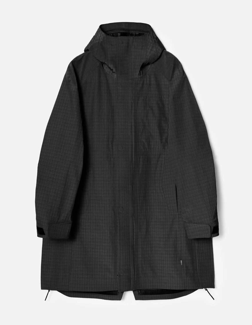 7200 Waterproof Tech Long Parka Black