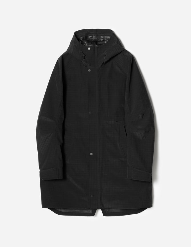 7200 Waterproof Tech Long Parka Black