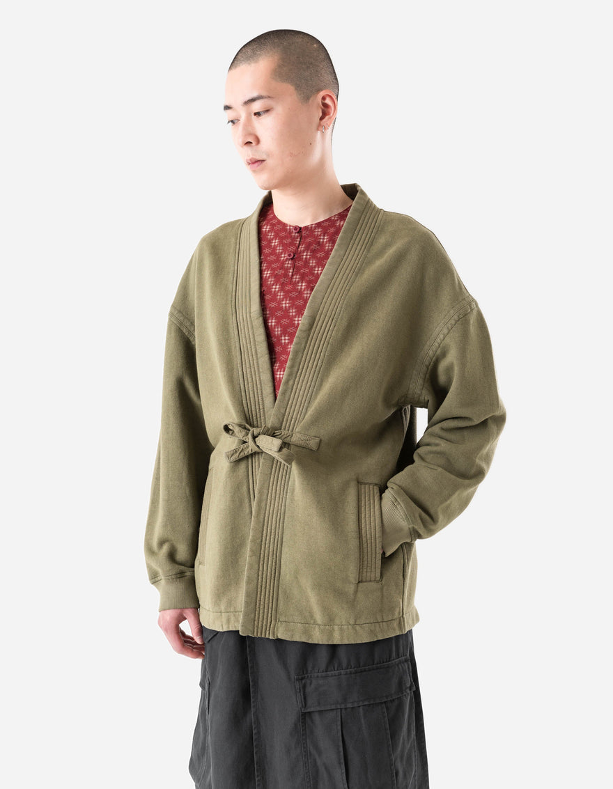 7206 Hemp Kimono Sweat Olive OG-107F