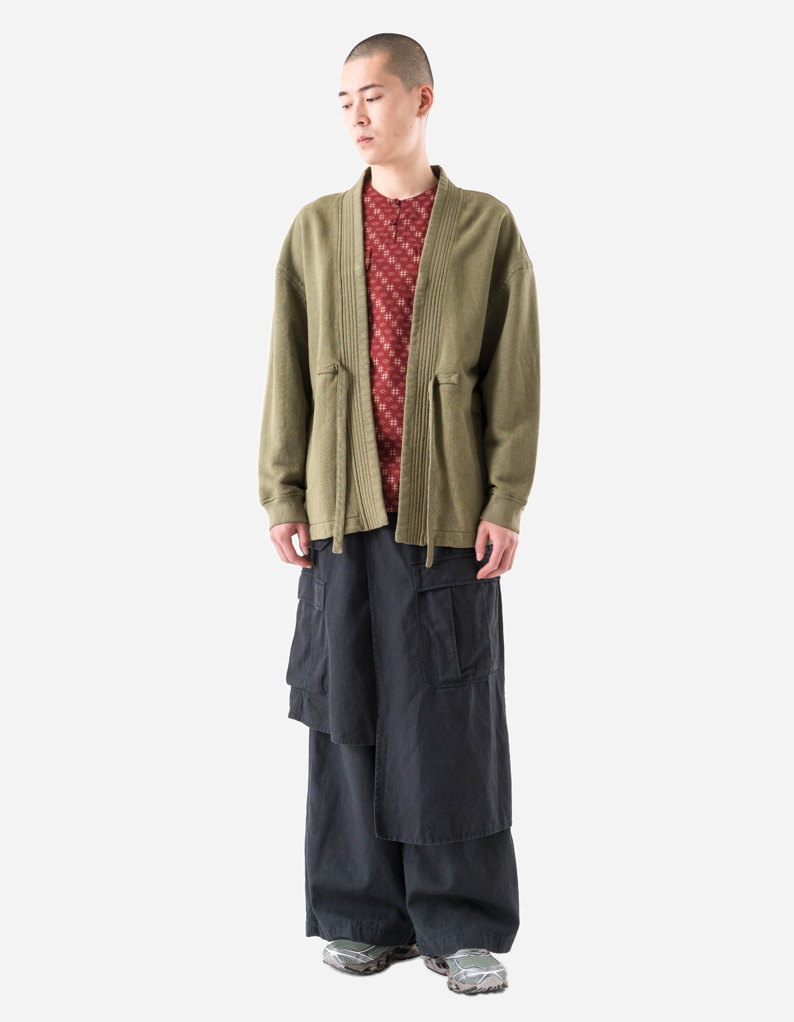 7206 Hemp Kimono Sweat Olive OG-107F