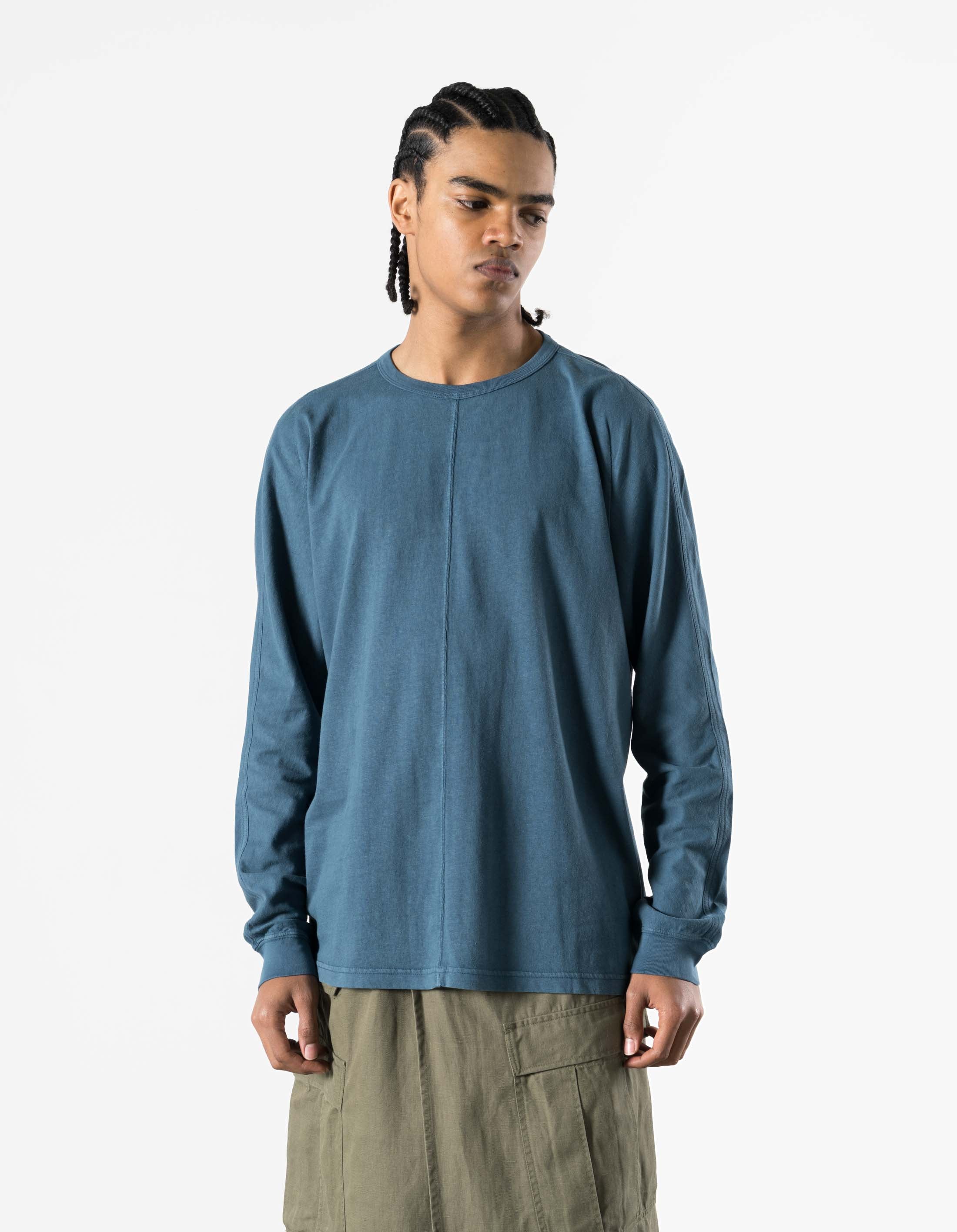 5245 Hemp Cross Loose L/S T-Shirt Airforce Blue – Maharishi