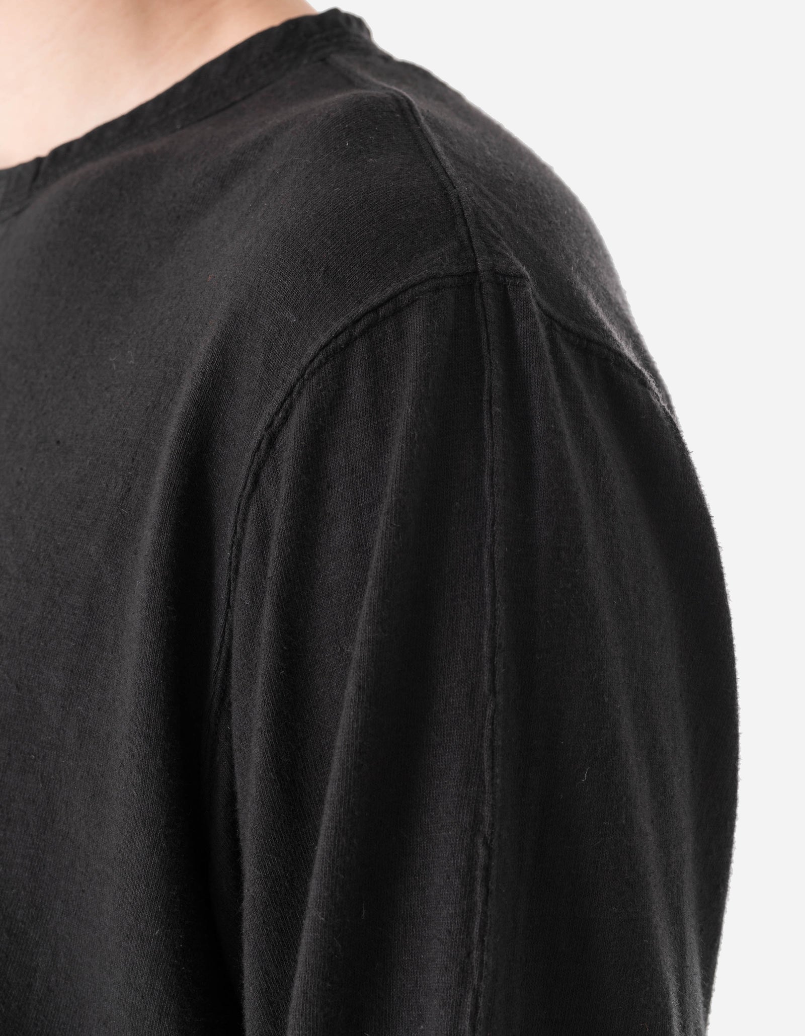 7208 Cotton Hemp Henley L/S T-Shirt Black