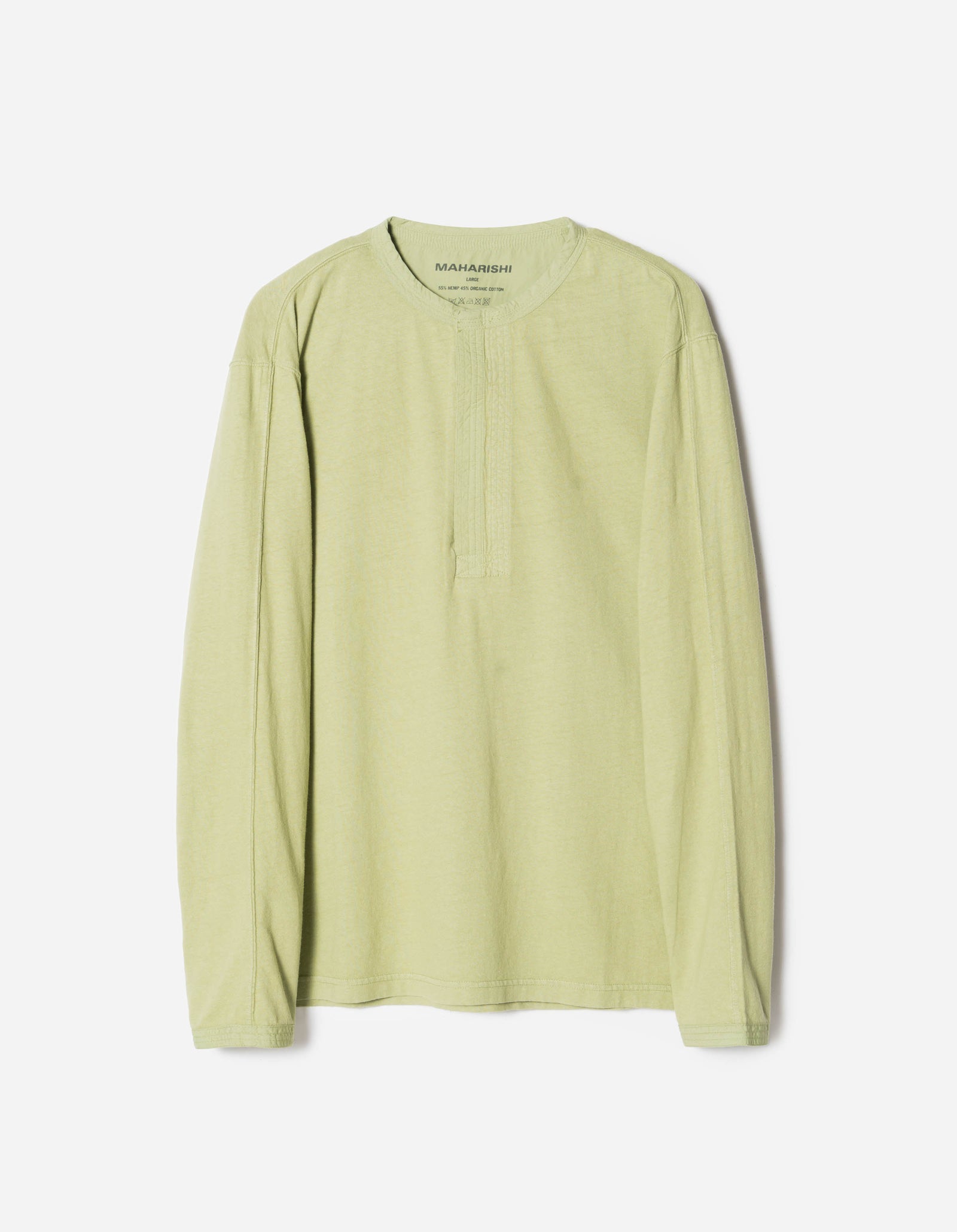 7208 Cotton Hemp Henley L/S T-shirt Moss Green