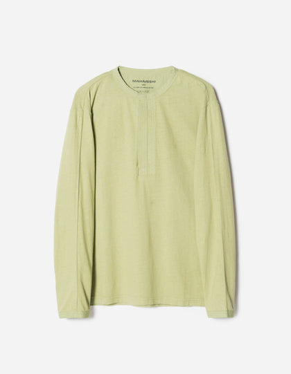 7208 Cotton Hemp Henley L/S T-shirt Moss Green