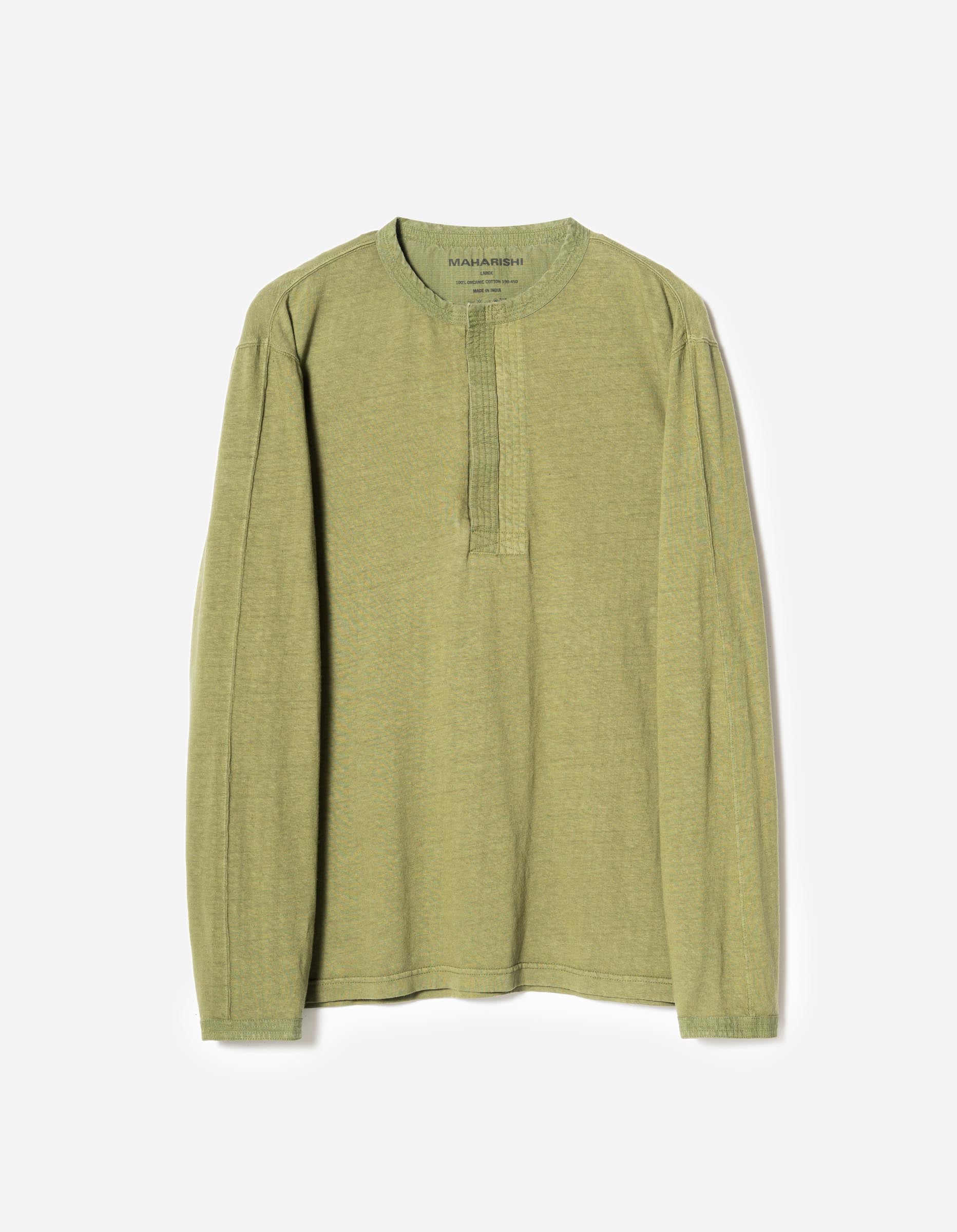 7208 Cotton Hemp Henley L/S T-Shirt Olive OG-107F – Maharishi