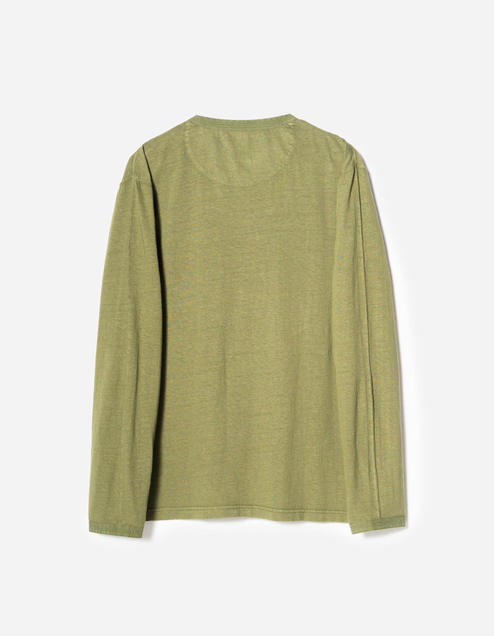 7208 Cotton Hemp Henley L/S T-Shirt Olive OG-107F