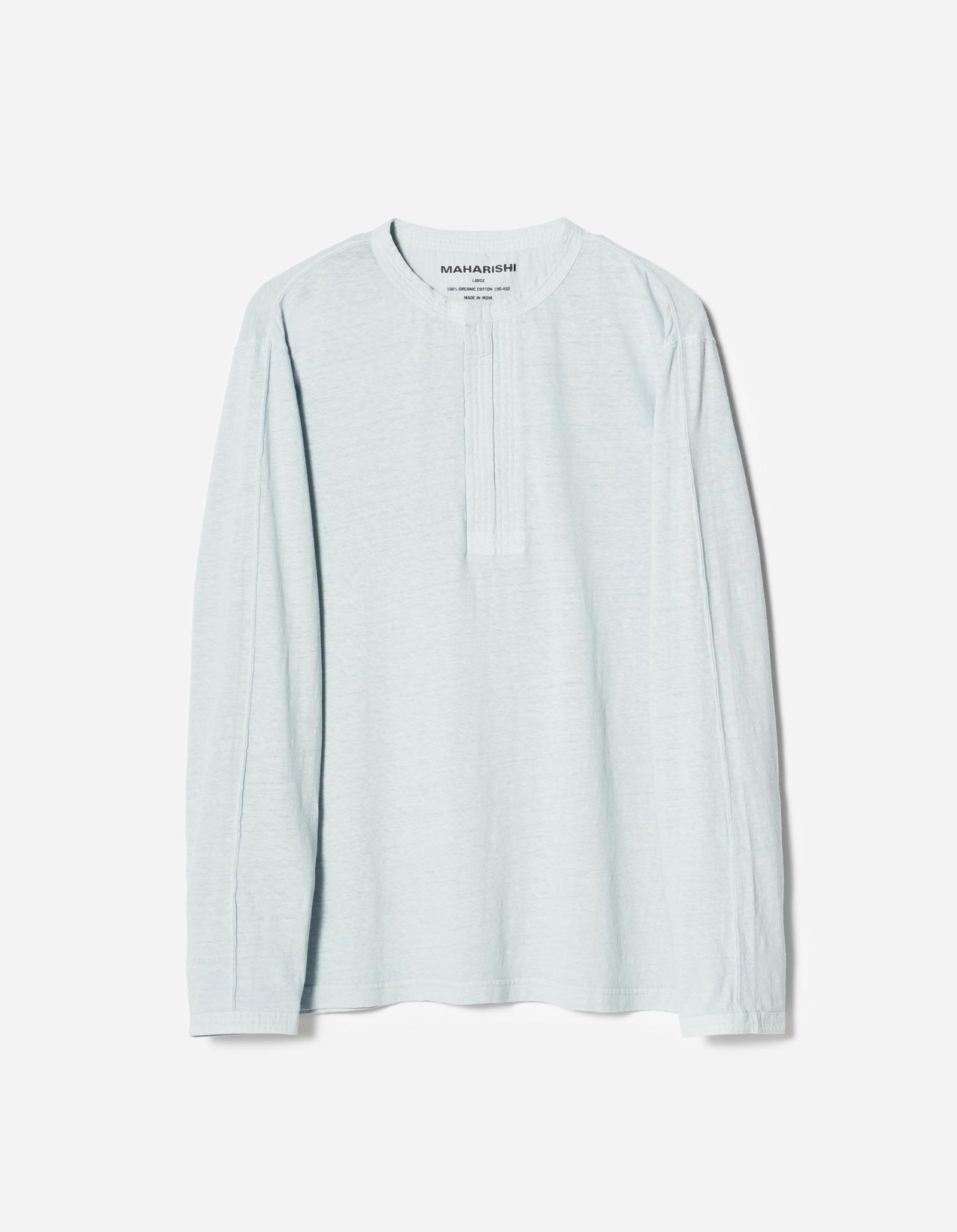 7208 Cotton Hemp Henley L/S T-Shirt Light Blue