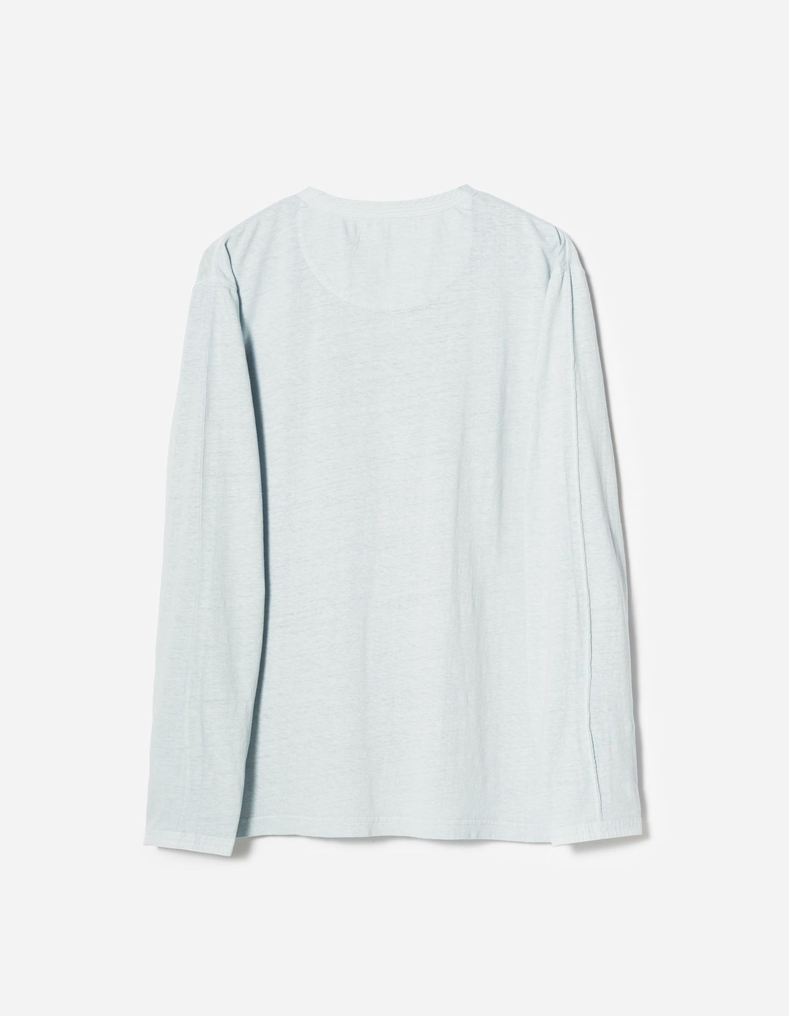 7208 Cotton Hemp Henley L/S T-Shirt Light Blue