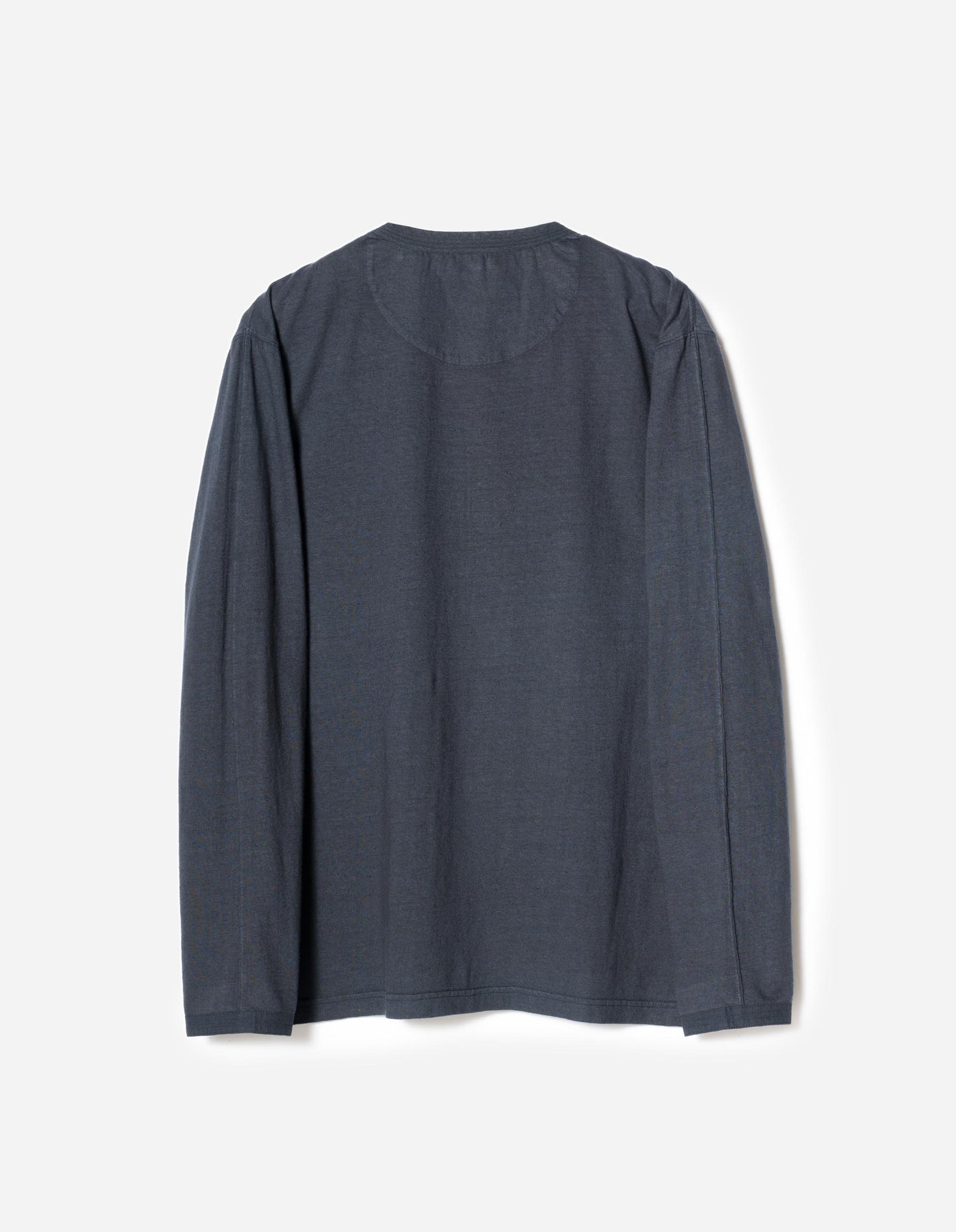 7208 Cotton Hemp Henley L/S T-Shirt Navy