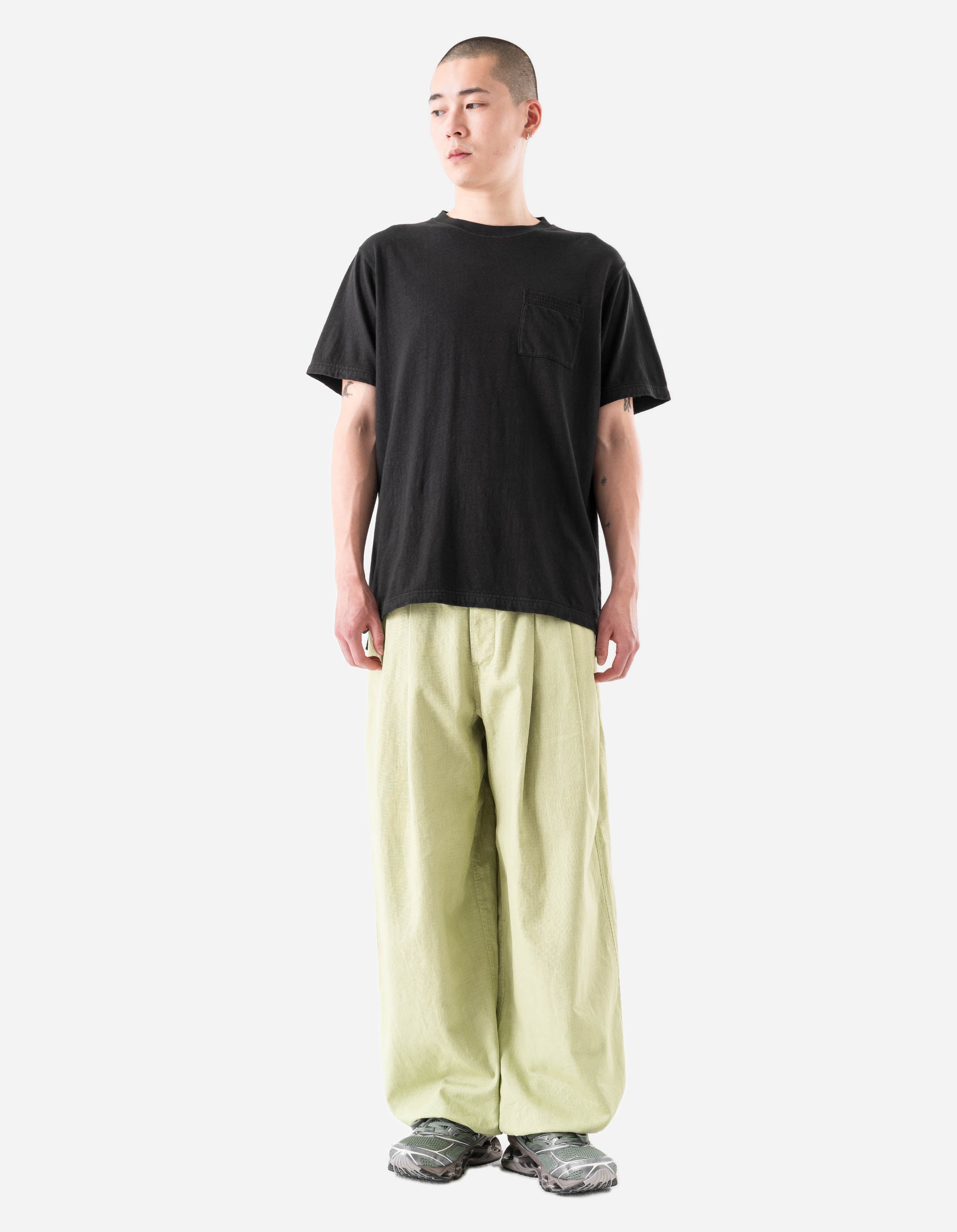 7319 Hemp Ripstop Pleated Trousers Moss Green – Maharishi