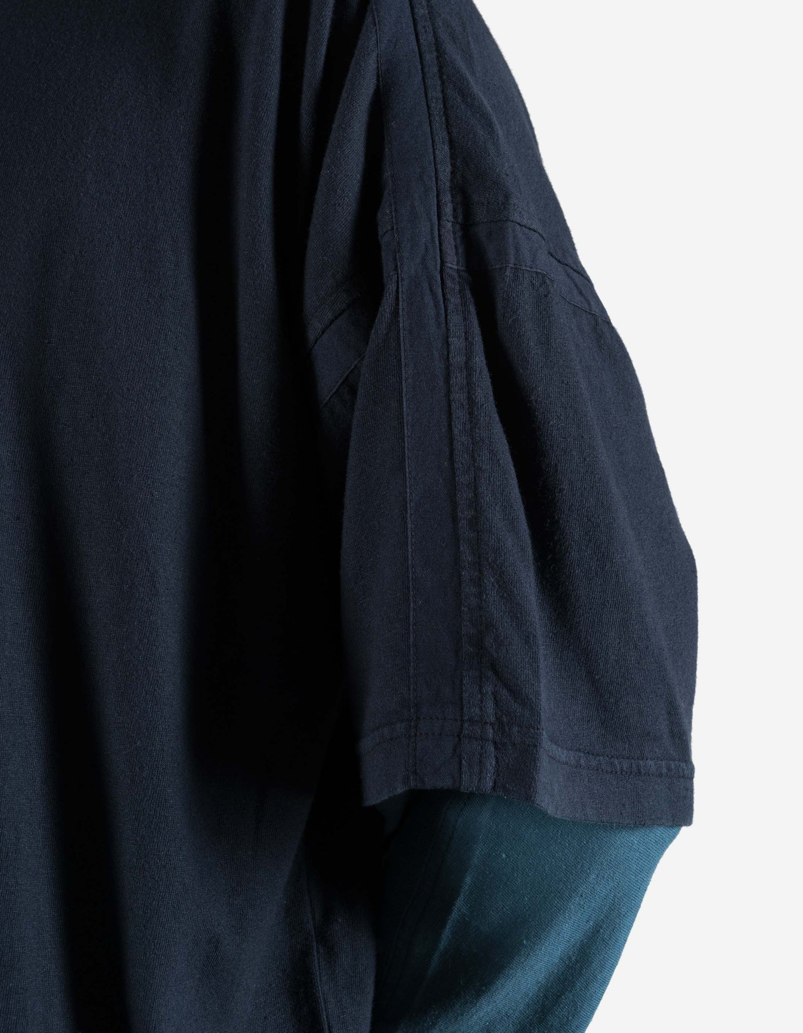 7210 Cotton Hemp Kimono T-shirt Navy