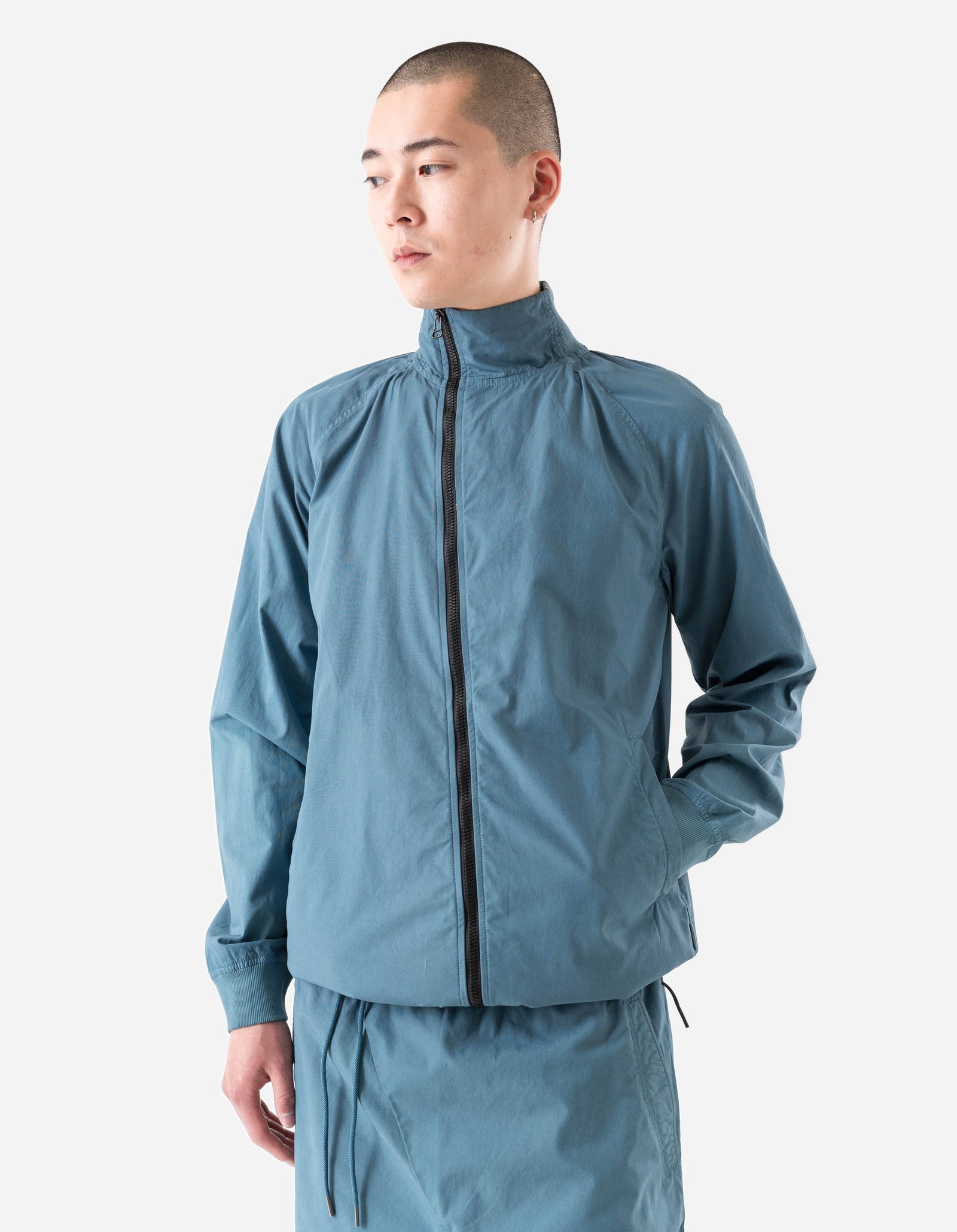 7412 Asym Woven Track Top Airforce Blue